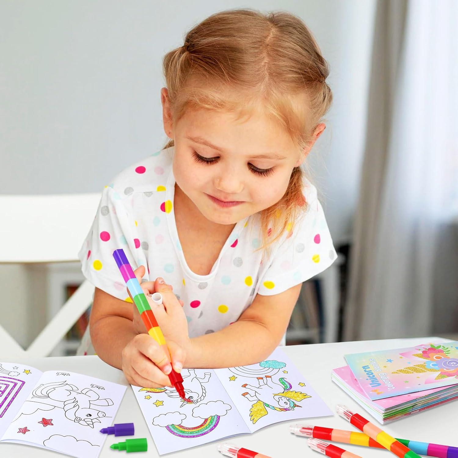 BenLouis 24 Libros de Colorear Unicornio + 24 Crayones