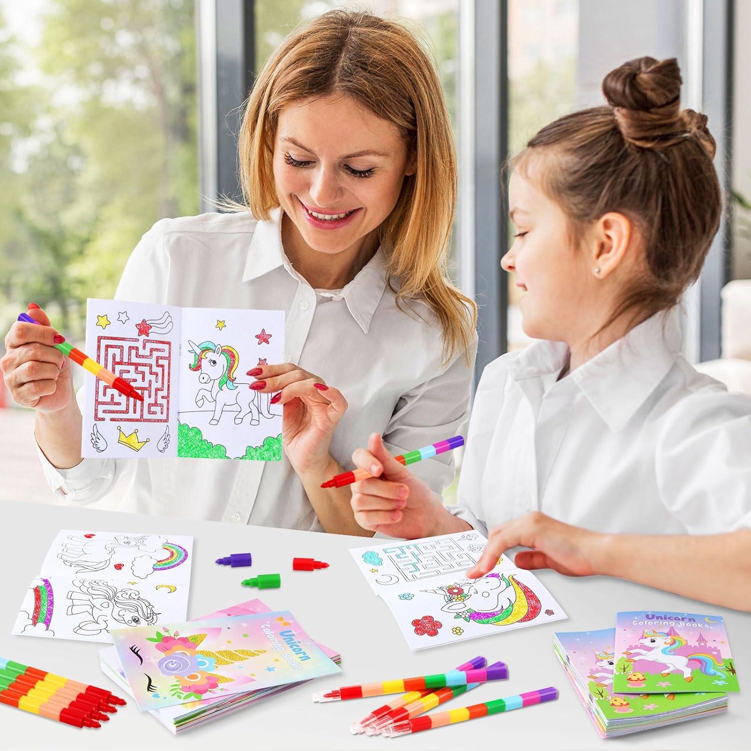 BenLouis 24 Libros de Colorear Unicornio + 24 Crayones