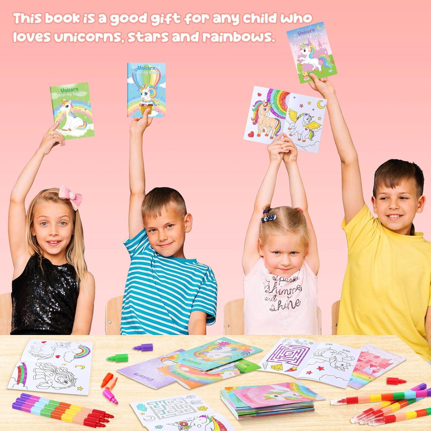 BenLouis 24 Libros de Colorear Unicornio + 24 Crayones