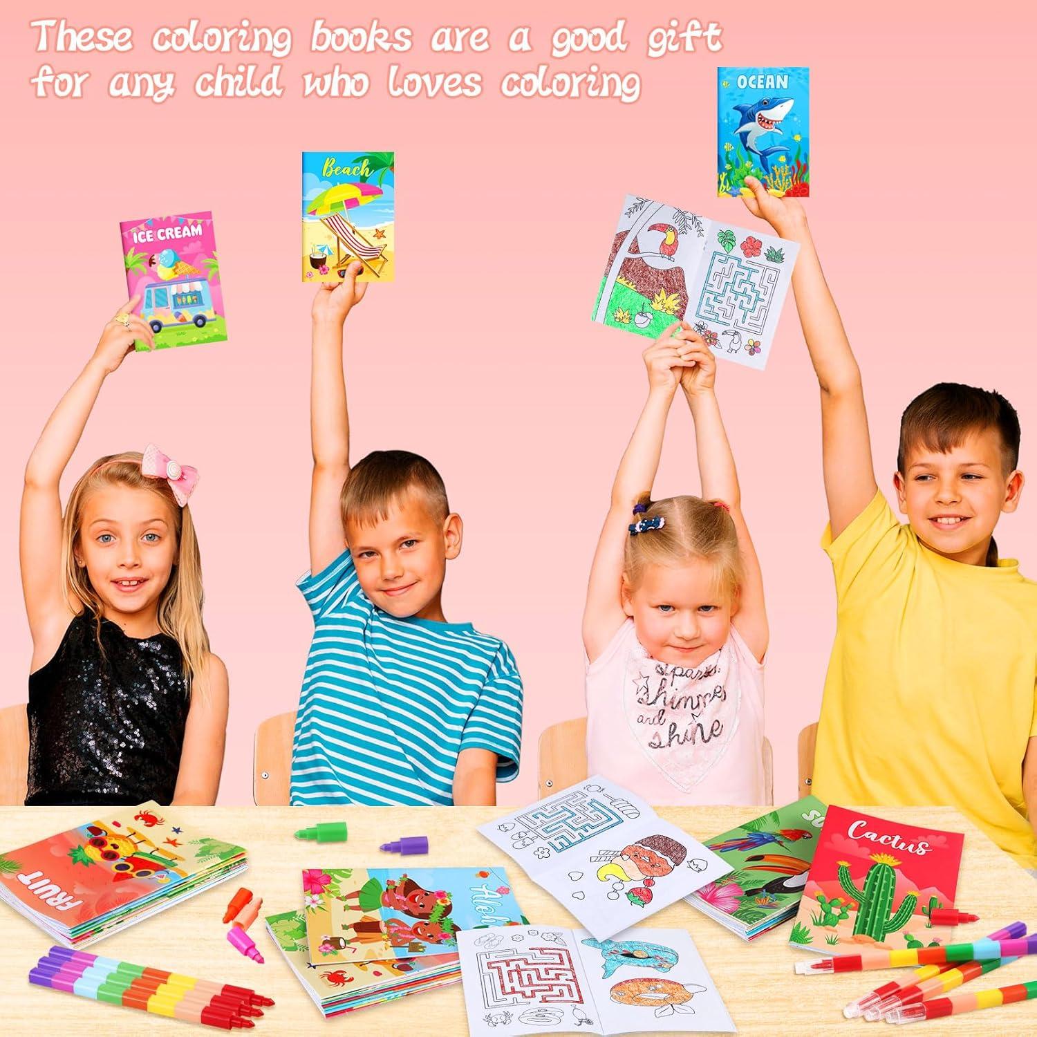 BenLouis Mini Libros para Colorear Verano + 24 Crayones