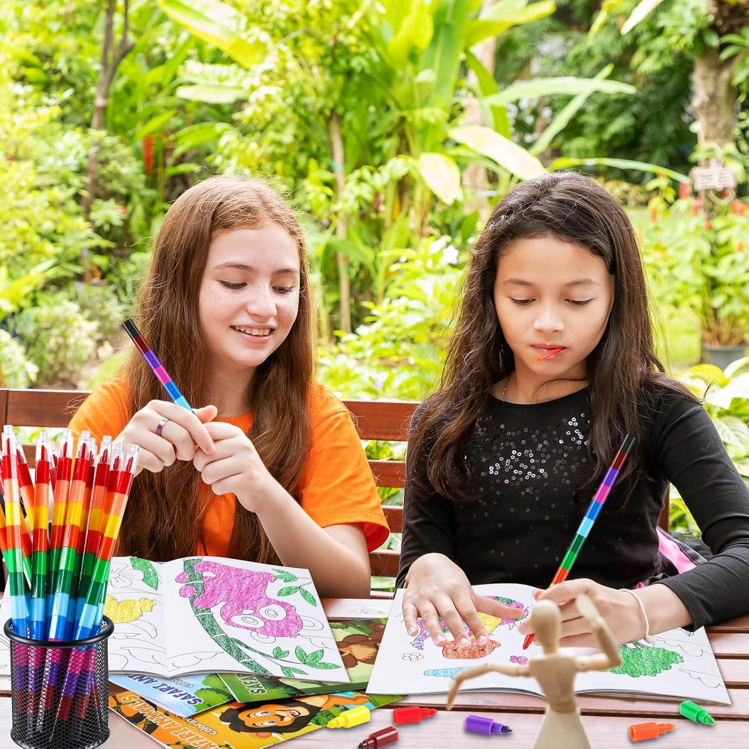 BenLouis Libros de Colorear Mini Safari 24 Crayones Niños