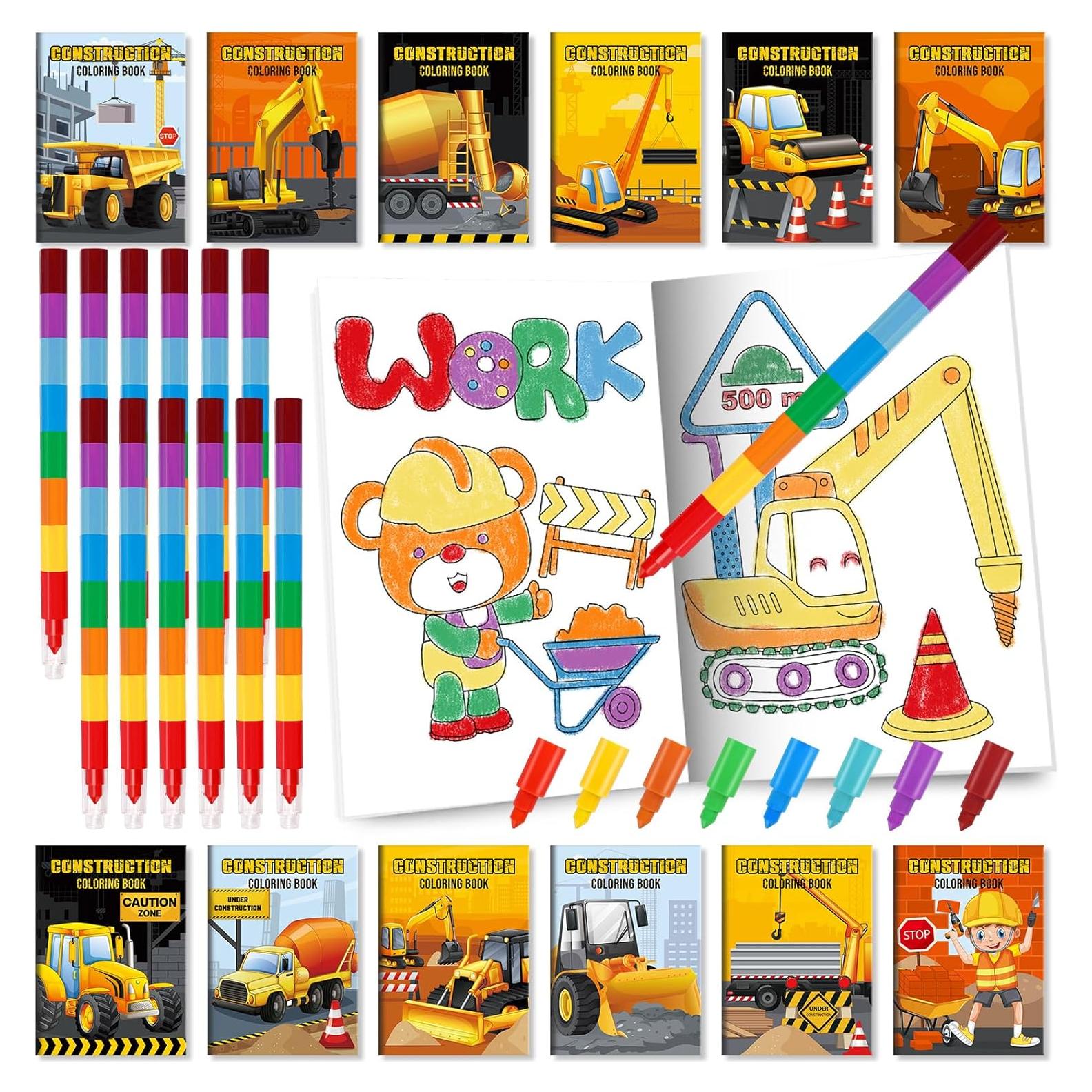 BenLouis Libros de Colorear Mini Construcción 24 Piezas