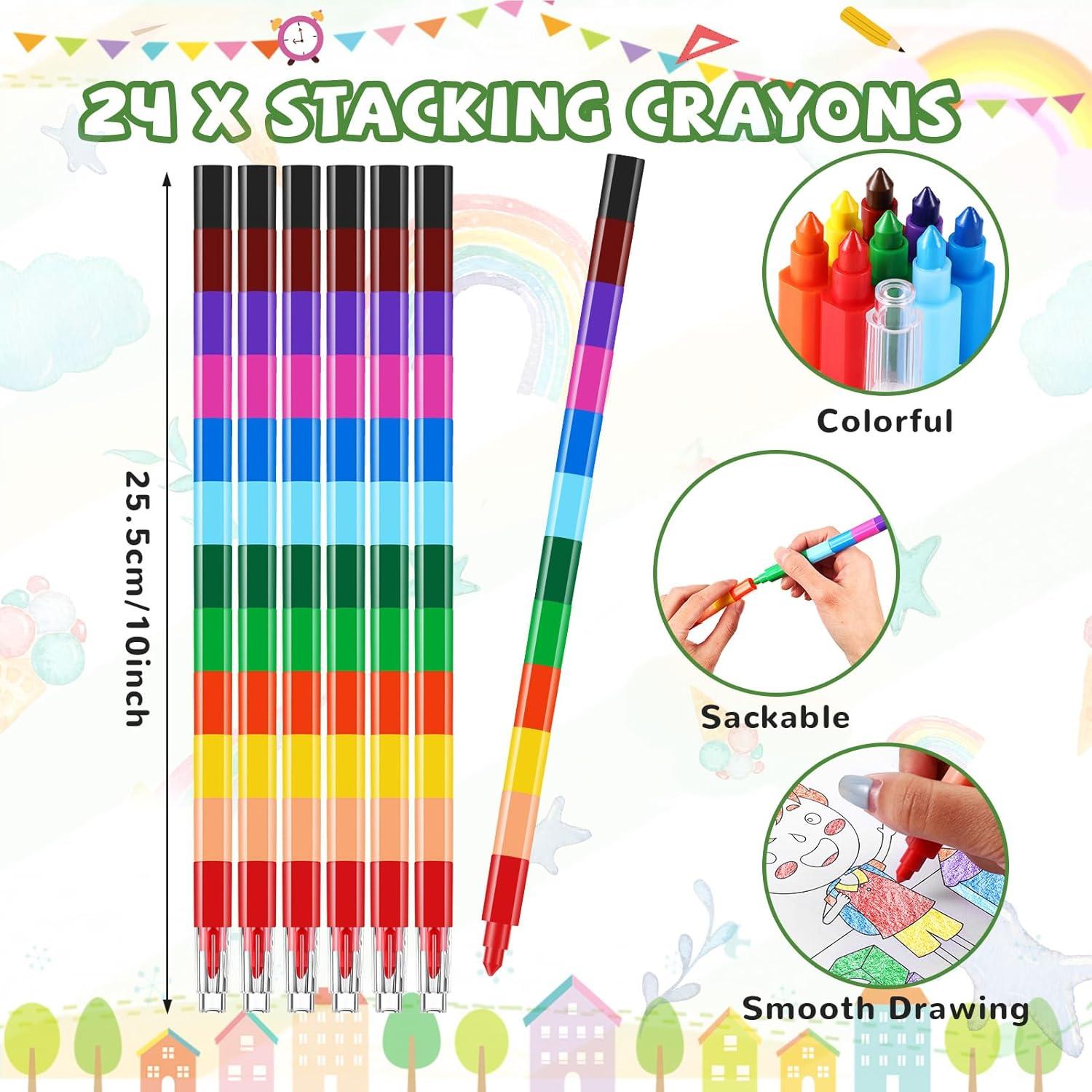 BenLouis 24 Libros de Colorear Mini + 24 Crayones para Niños