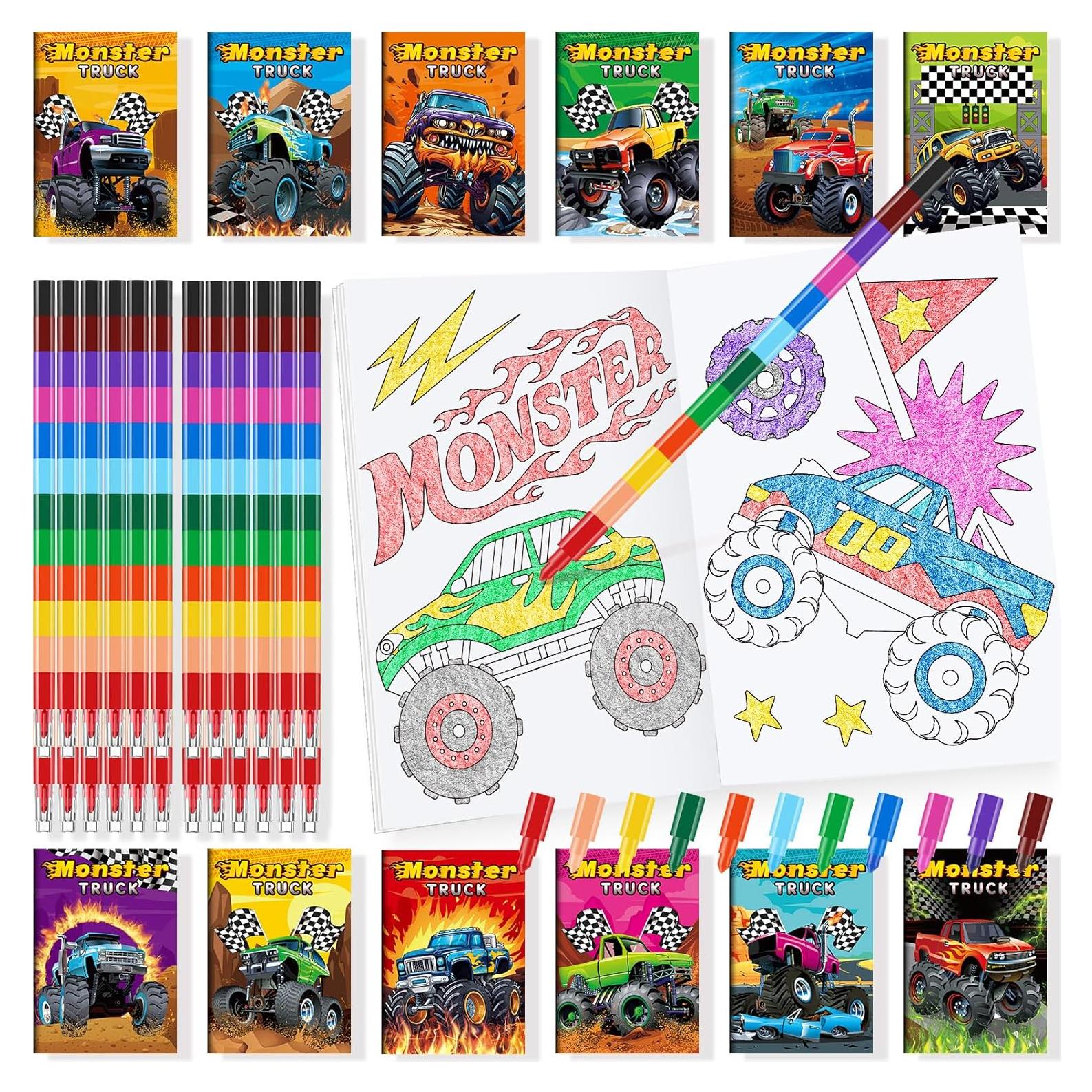 BenLouis 24 Libros para Colorear Camiones Monstruo Niños