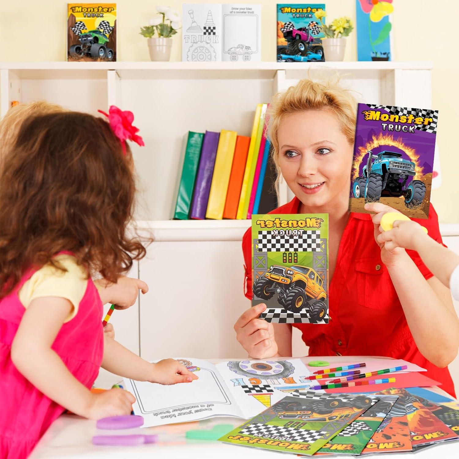 BenLouis 24 Libros para Colorear Camiones Monstruo Niños