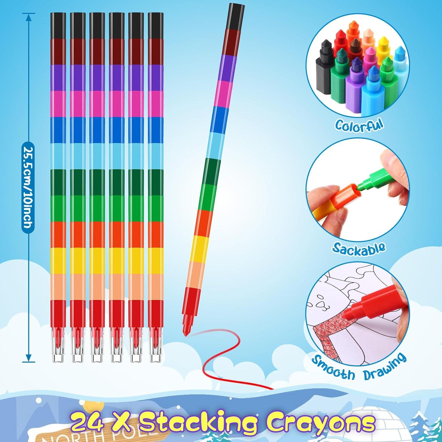 BenLouis 24 Libros para Colorear Invierno + 24 Crayones