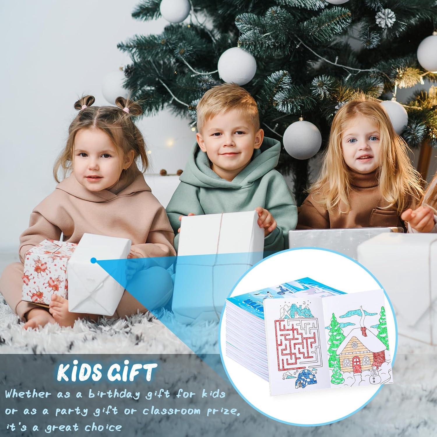 BenLouis 24 Libros para Colorear Invierno + 24 Crayones