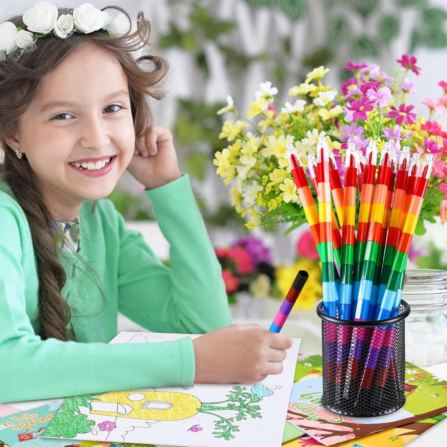 BenLouis 24 Libros de Colorear Mini Primavera + 24 Crayones