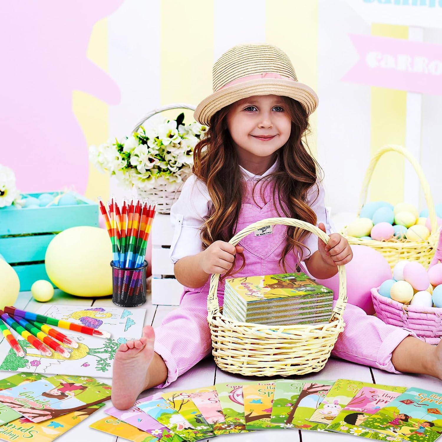 BenLouis 24 Libros de Colorear Mini Primavera + 24 Crayones