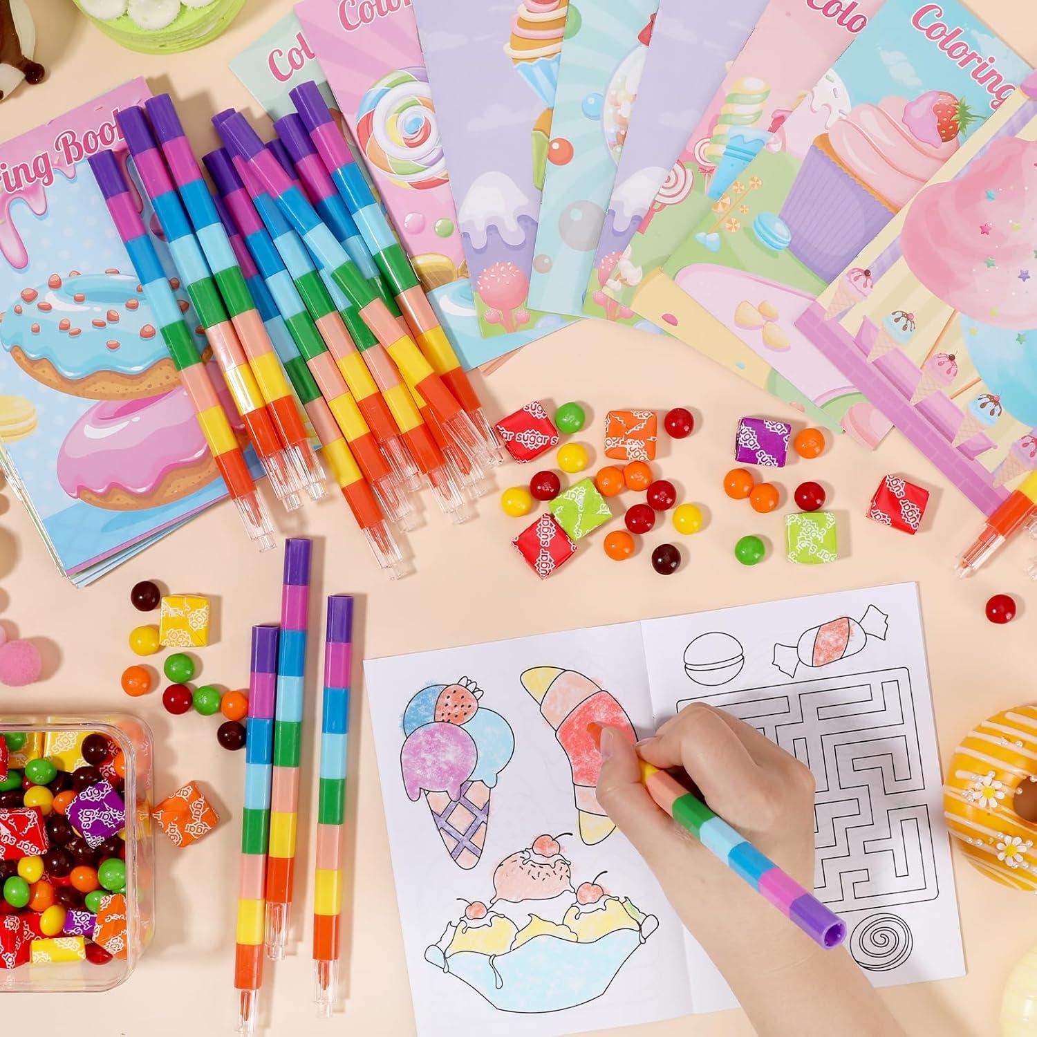 BenLouis 24 Mini Libros para Colorear Dulces con Crayones