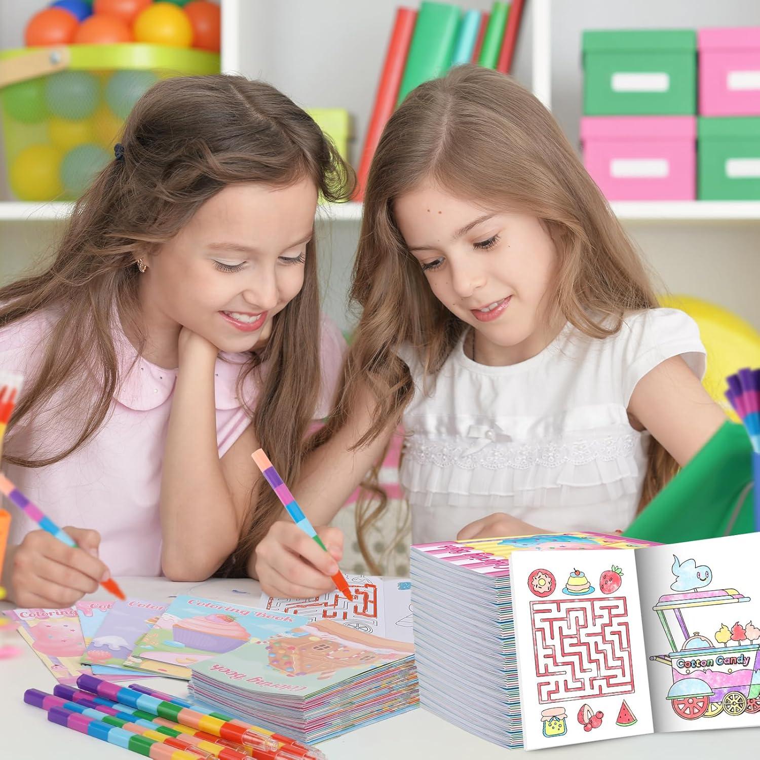 BenLouis 24 Mini Libros para Colorear Dulces con Crayones