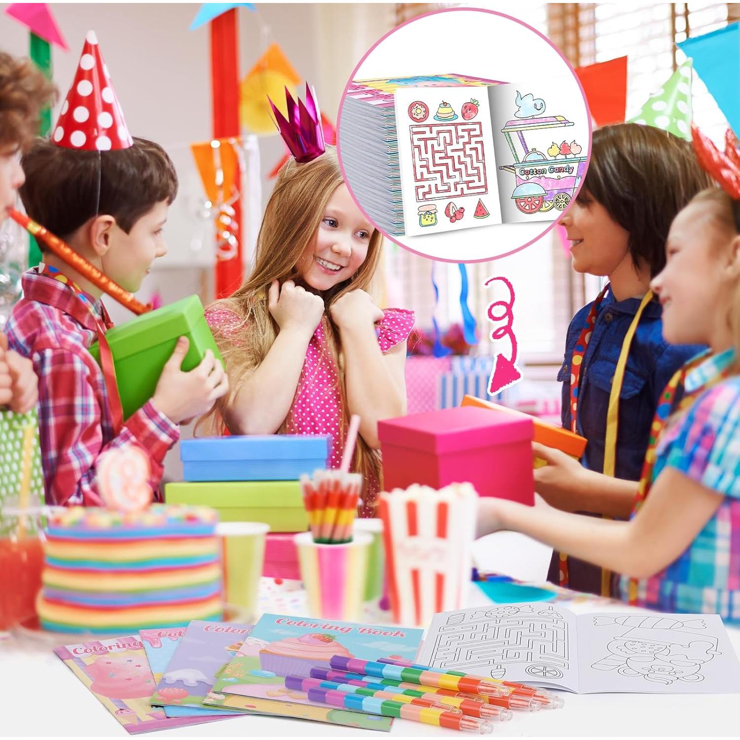 BenLouis 24 Mini Libros para Colorear Dulces con Crayones