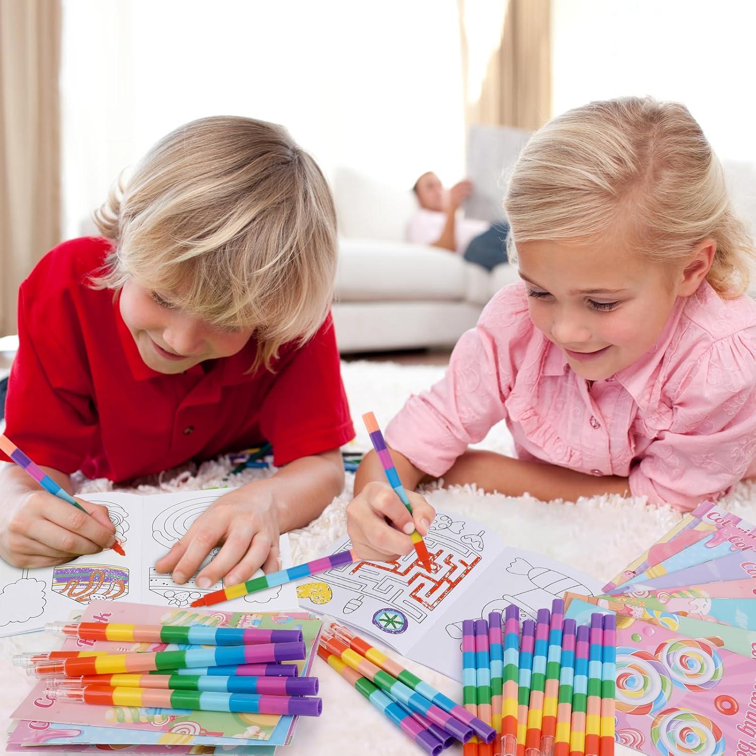 BenLouis 24 Mini Libros para Colorear Dulces con Crayones