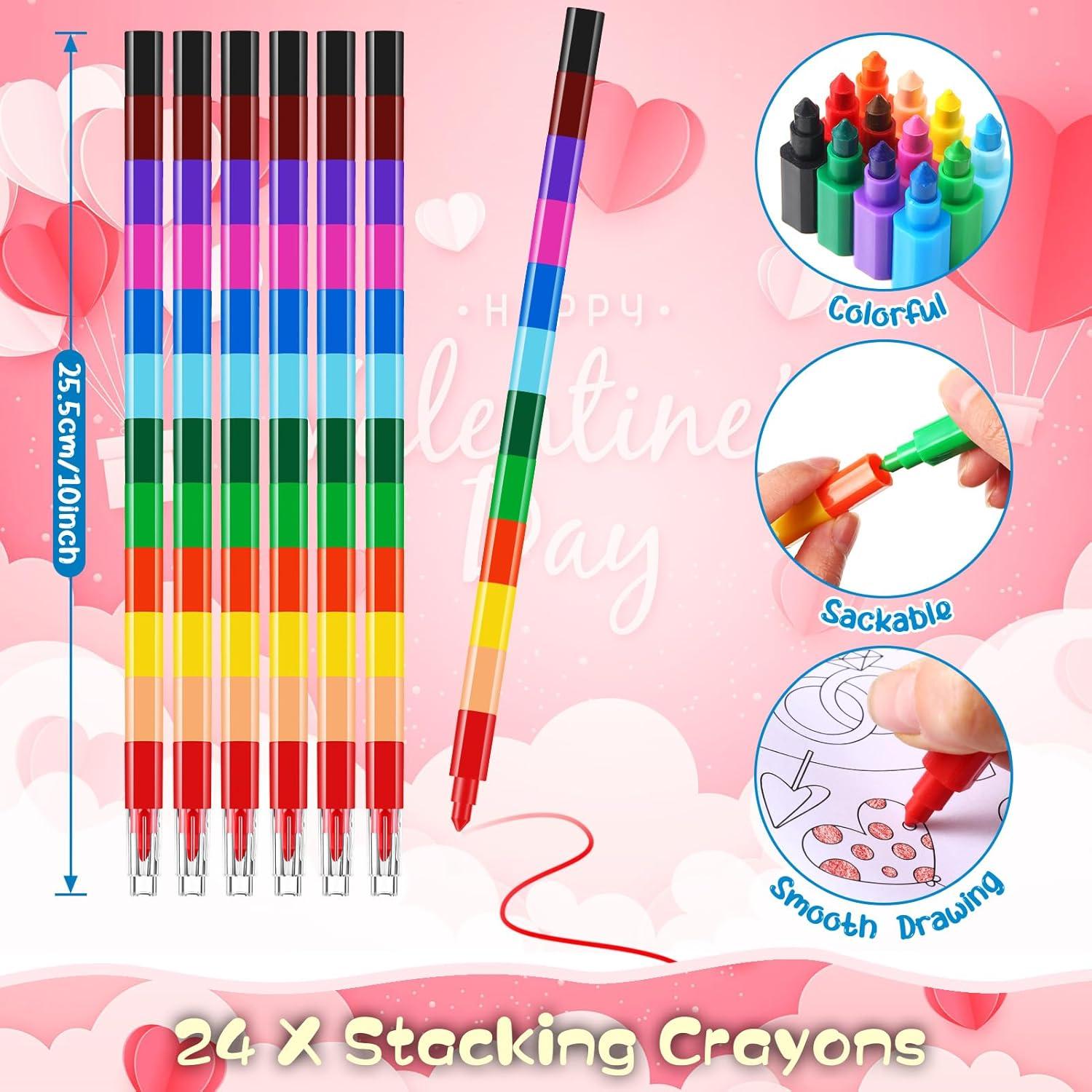 BenLouis 24 Libros de Colorear Mini San Valentín con Crayones