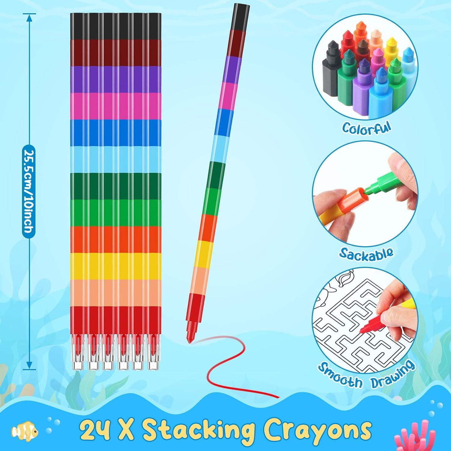 BenLouis Mini Libros para Colorear Océano 24 Crayones