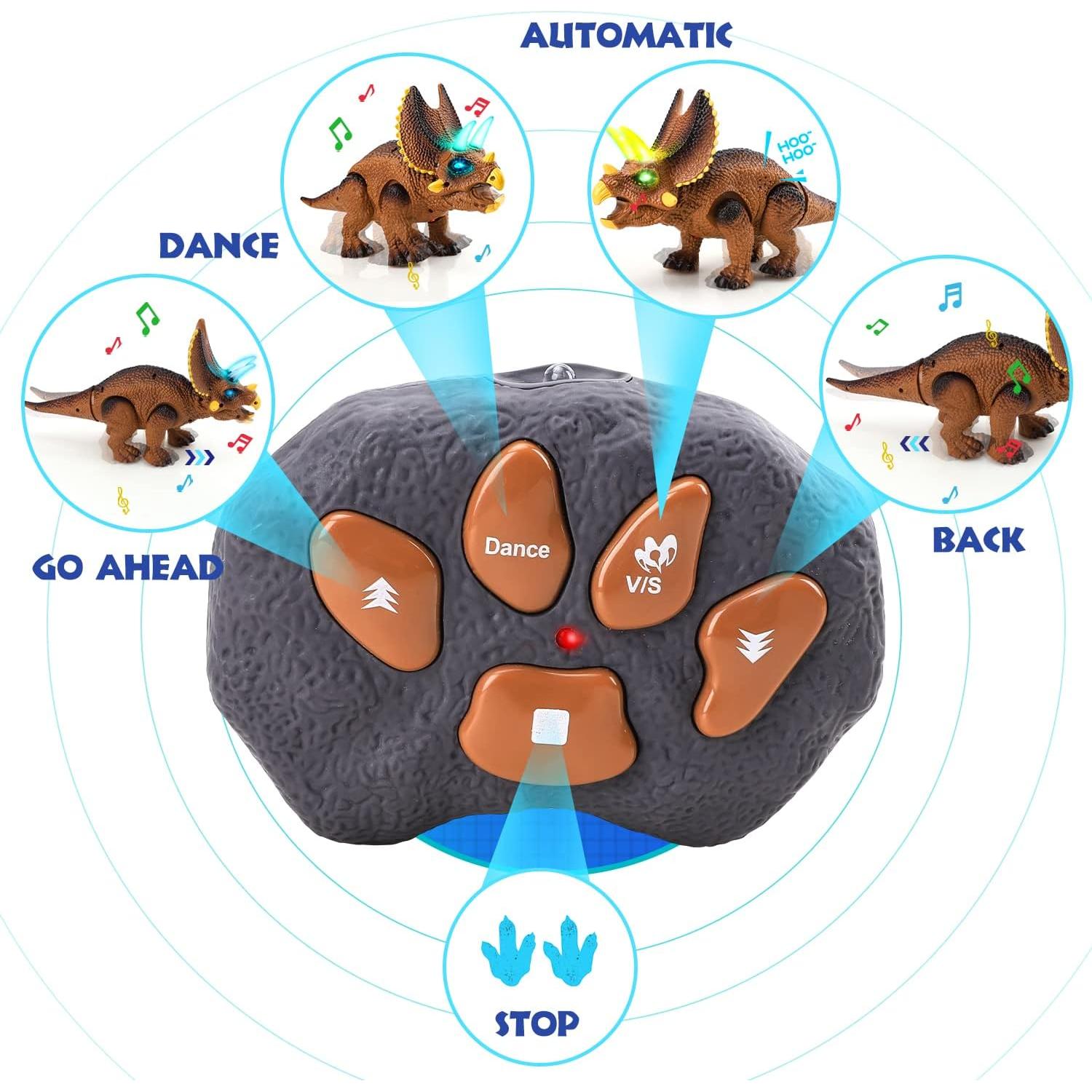 Dinosaurio Control Remoto STEAM Life Triceratops con Luz