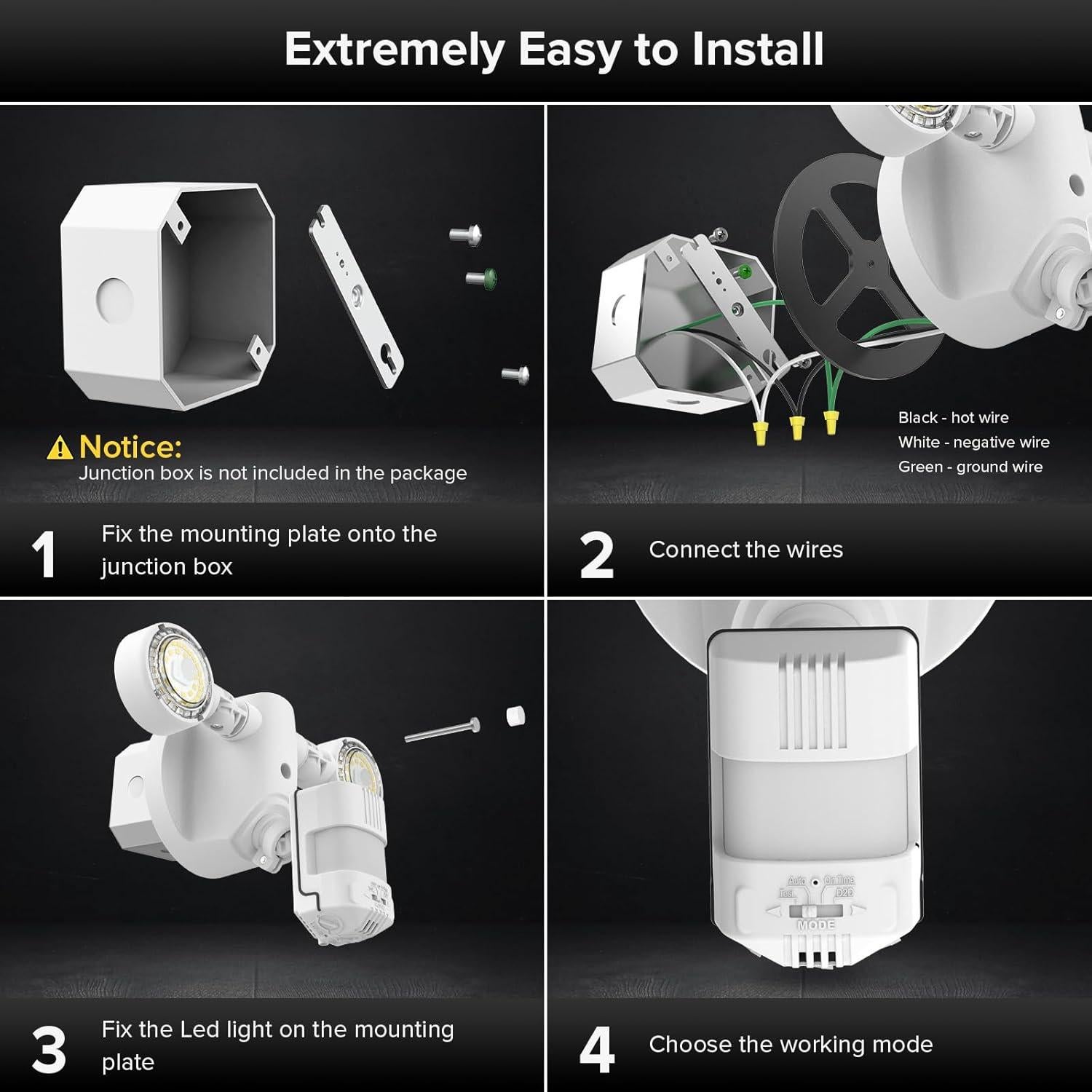Luz Exterior SANSI 25W 3000LM con Sensor de Movimiento