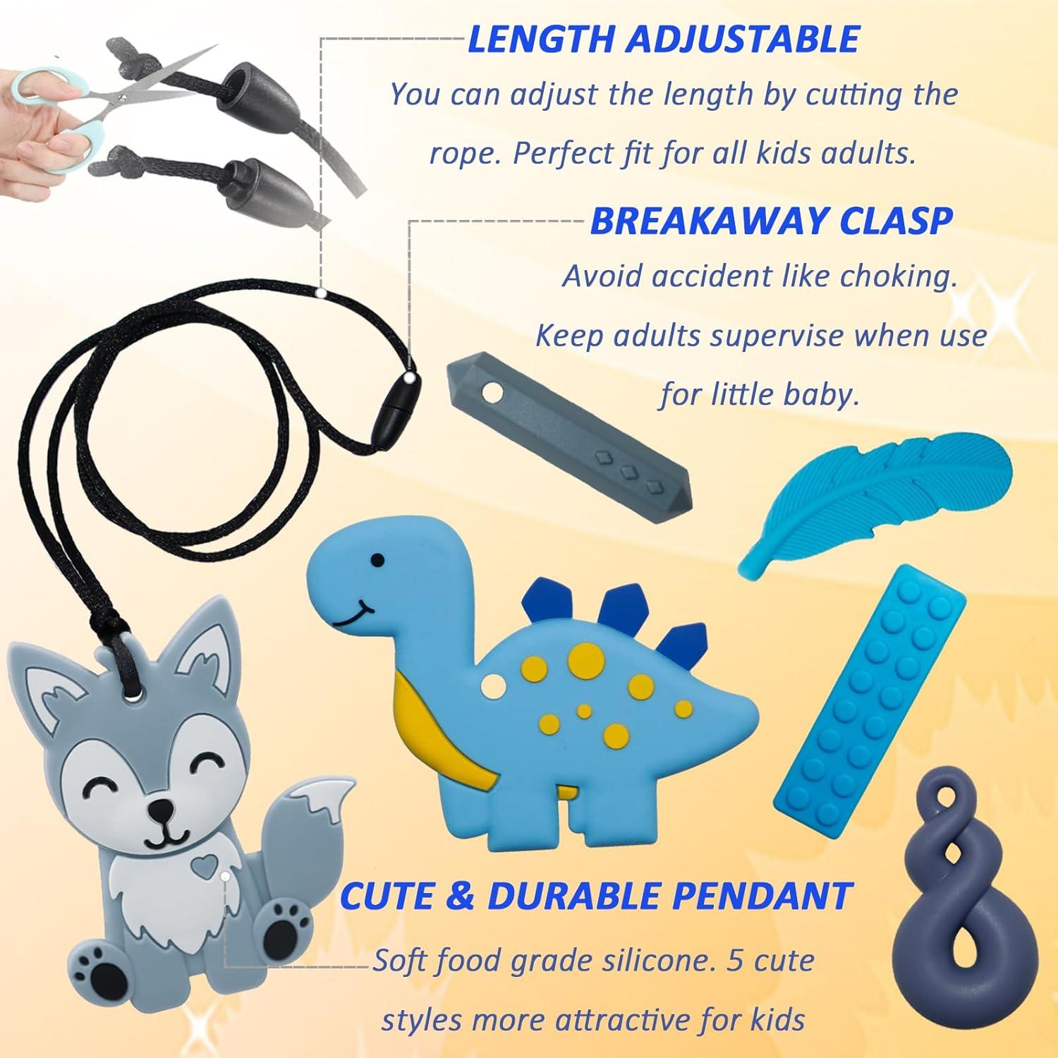 Collares Masticables Sensoriales LeeYean - Paquete de 6