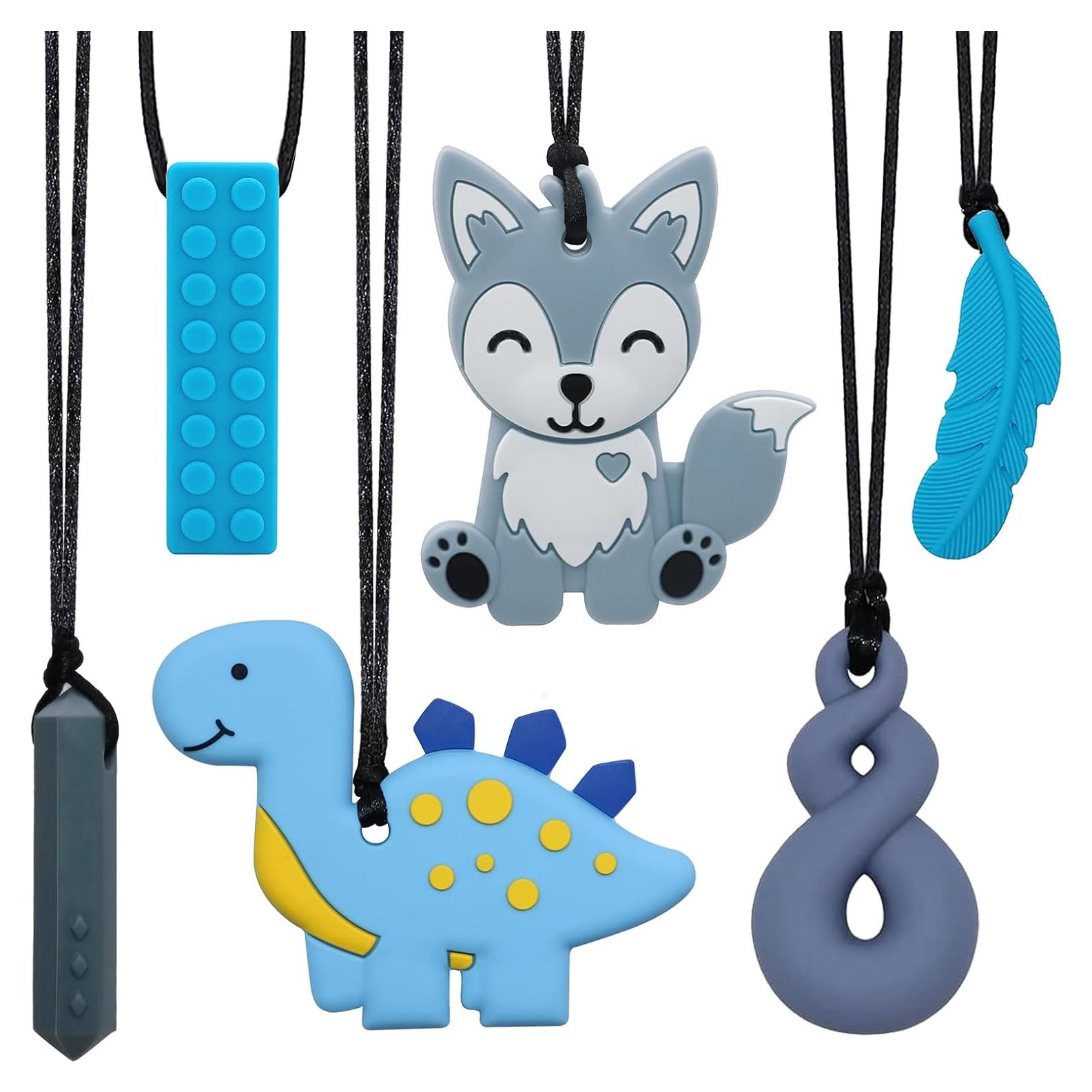 Collares Masticables Sensoriales LeeYean - Paquete de 6