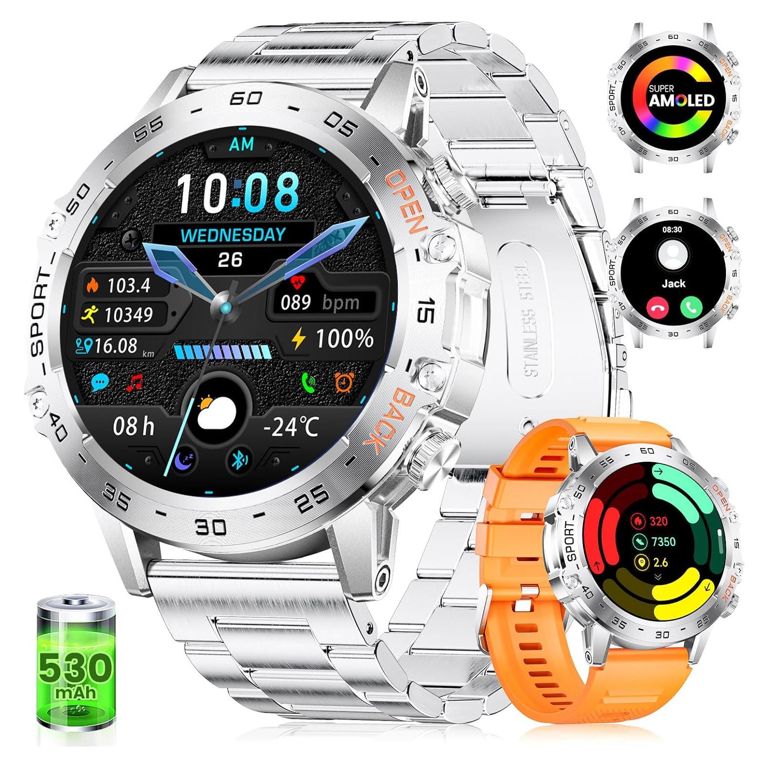 Reloj Inteligente Militar SUNKTA FV10-B 1.45'' AMOLED 100 Modos