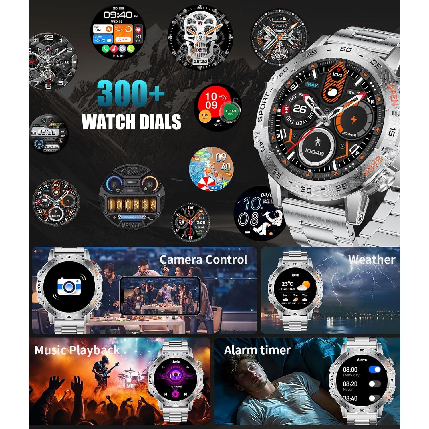 Reloj Inteligente Militar SUNKTA FV10-B 1.45'' AMOLED 100 Modos