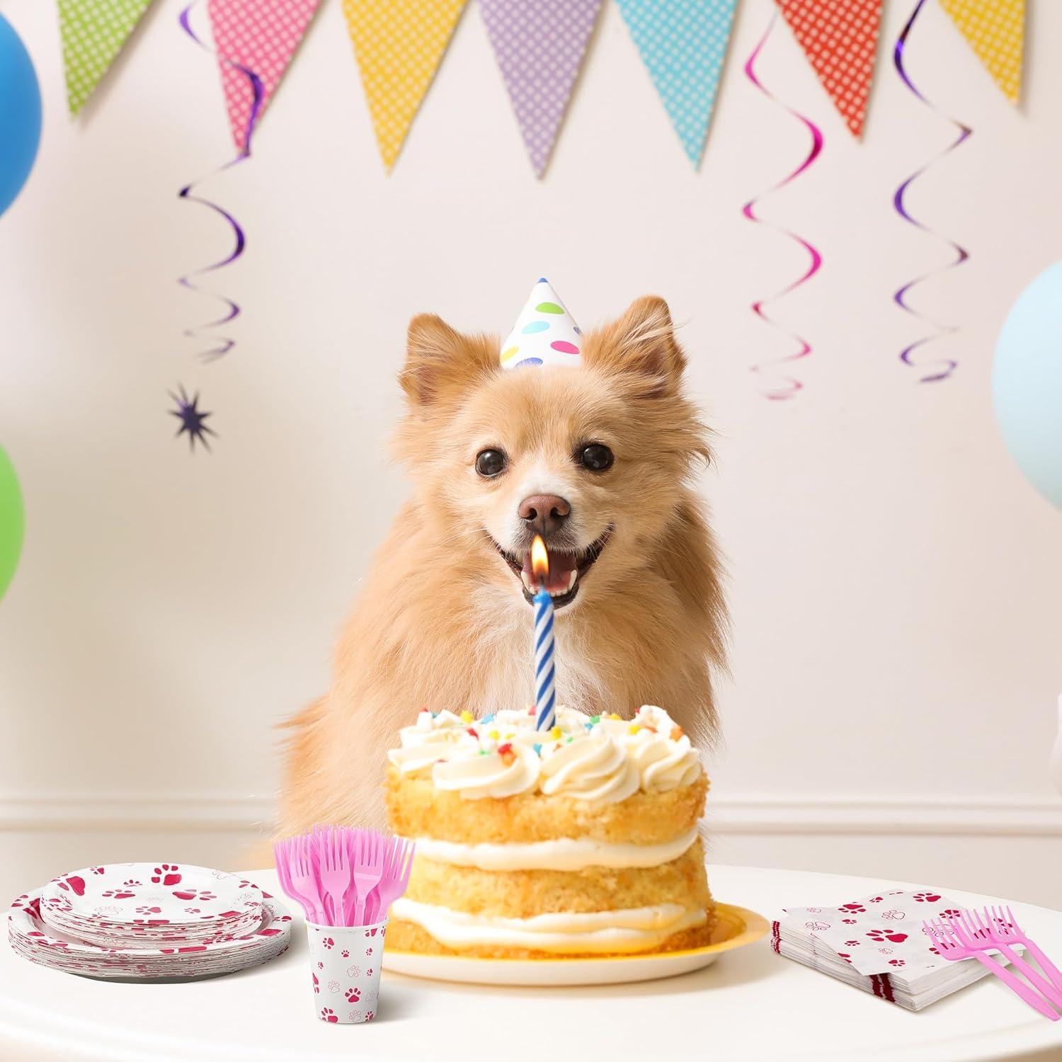 Juego de Vajilla de Fiesta Kochorie 144 Piezas Huella Rosa