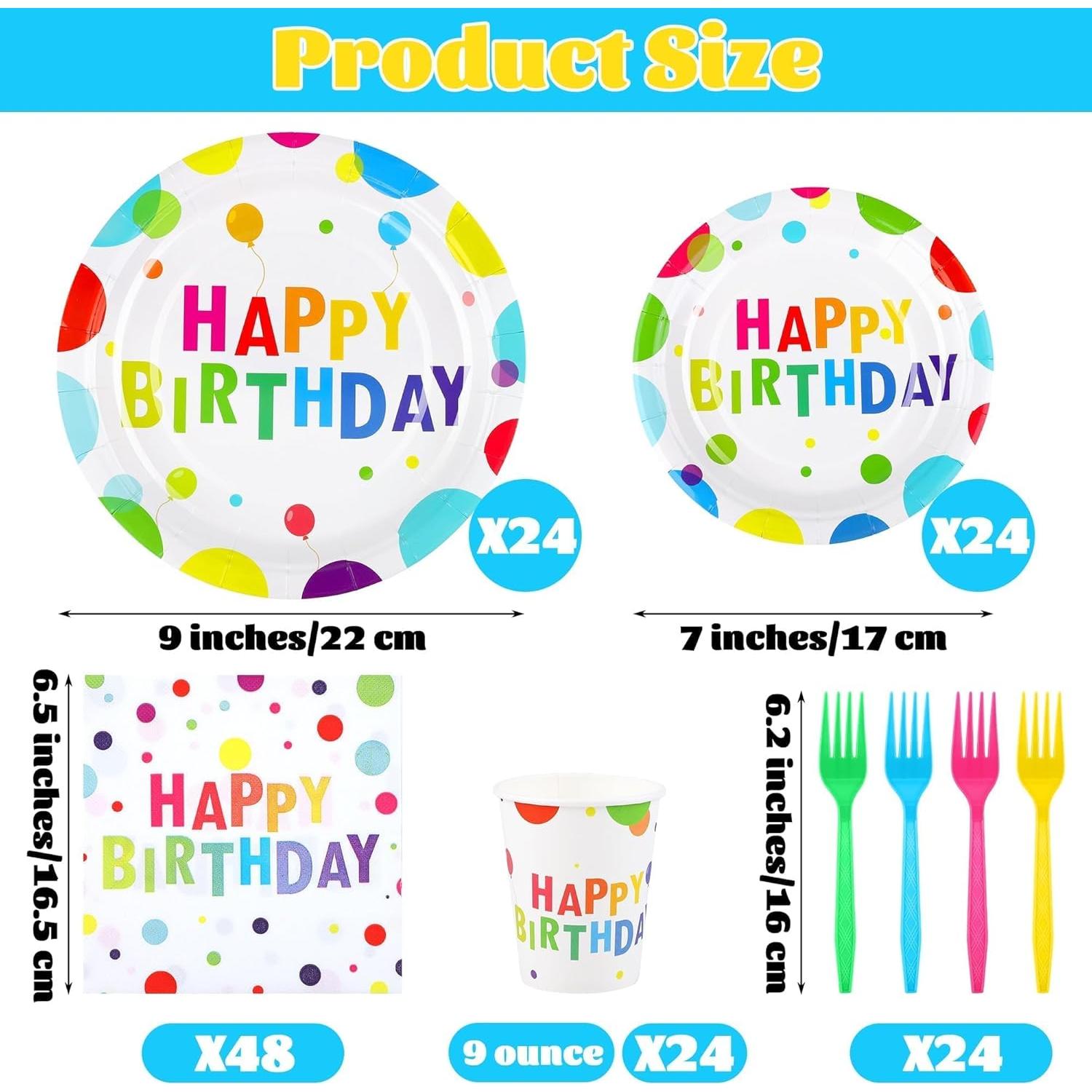 Set de Fiesta de Cumpleaños Kochorie 144 Piezas Colorido