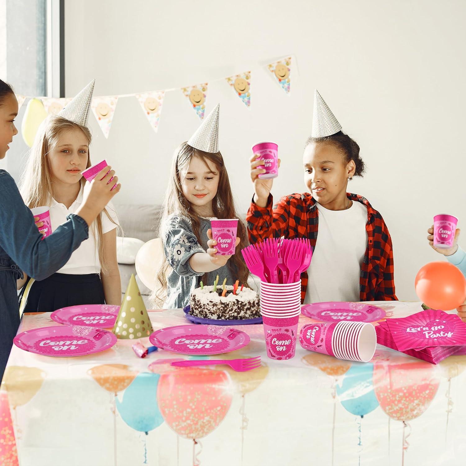 Juego de Vajilla Rosa Fuerte 144 Piezas Kochorie para 24