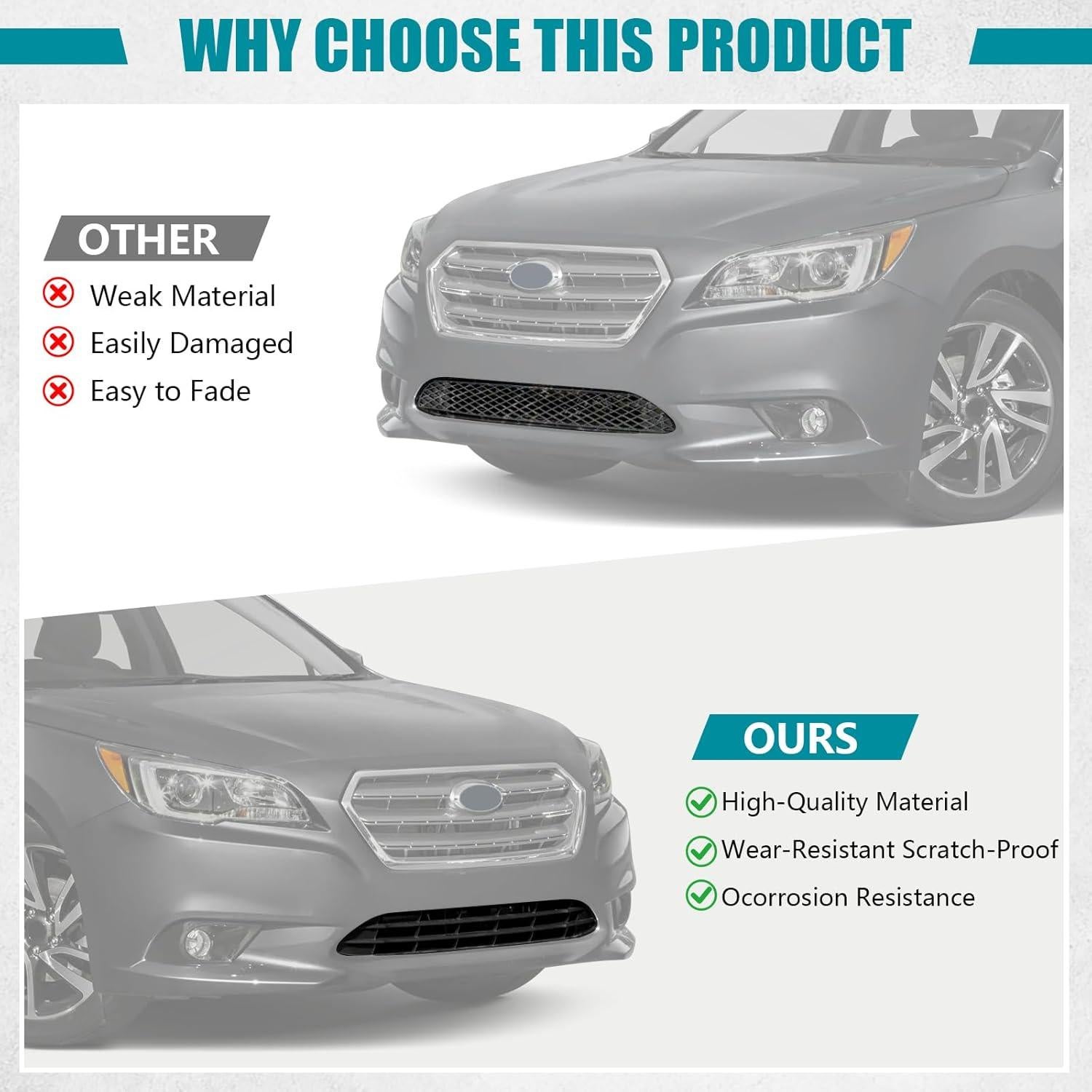 Parrilla Inferior Parachoques Frontal YESENTECH Subaru Legacy 2015-2017