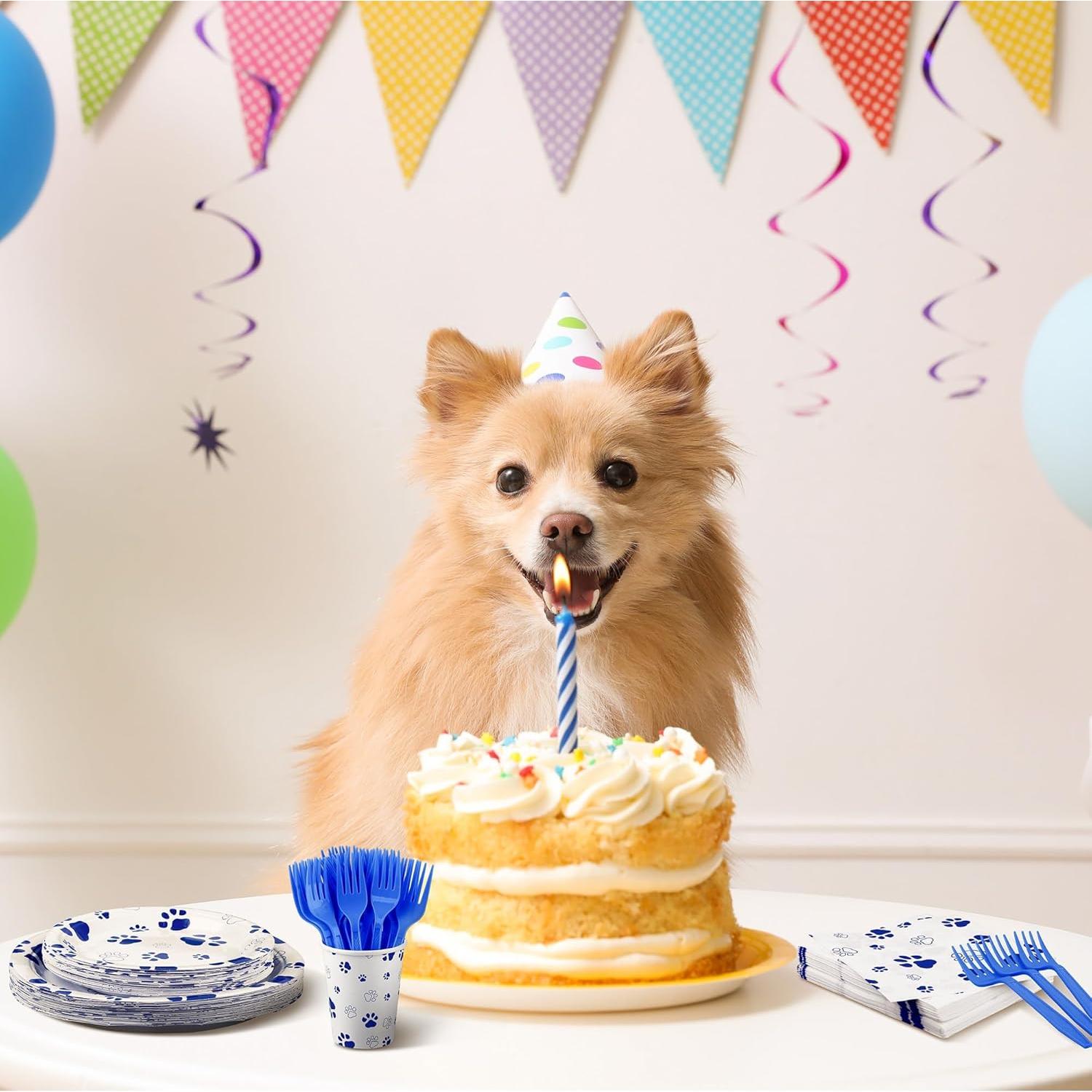 Juego de Vajilla Fiesta 144 Piezas Kochorie Huellas Perro