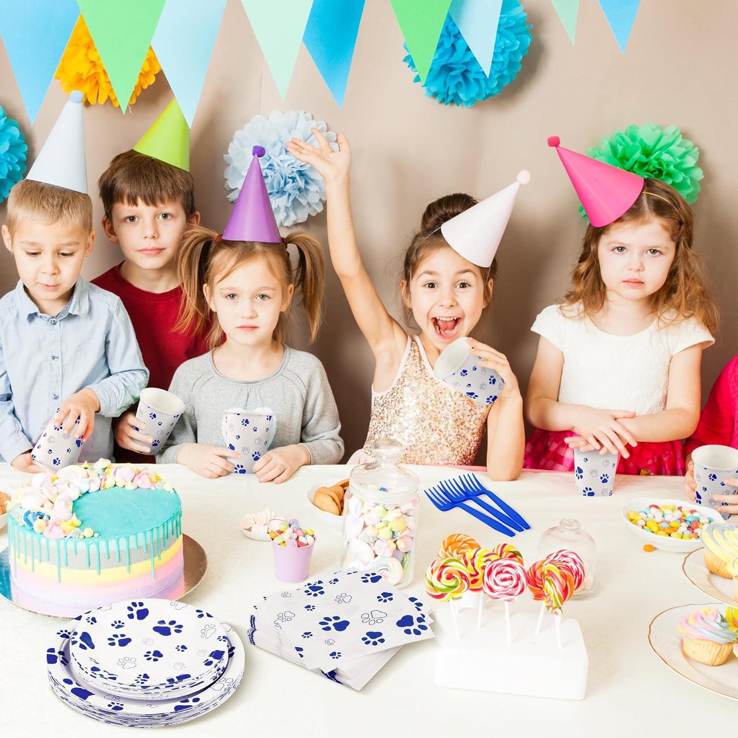 Juego de Vajilla Fiesta 144 Piezas Kochorie Huellas Perro