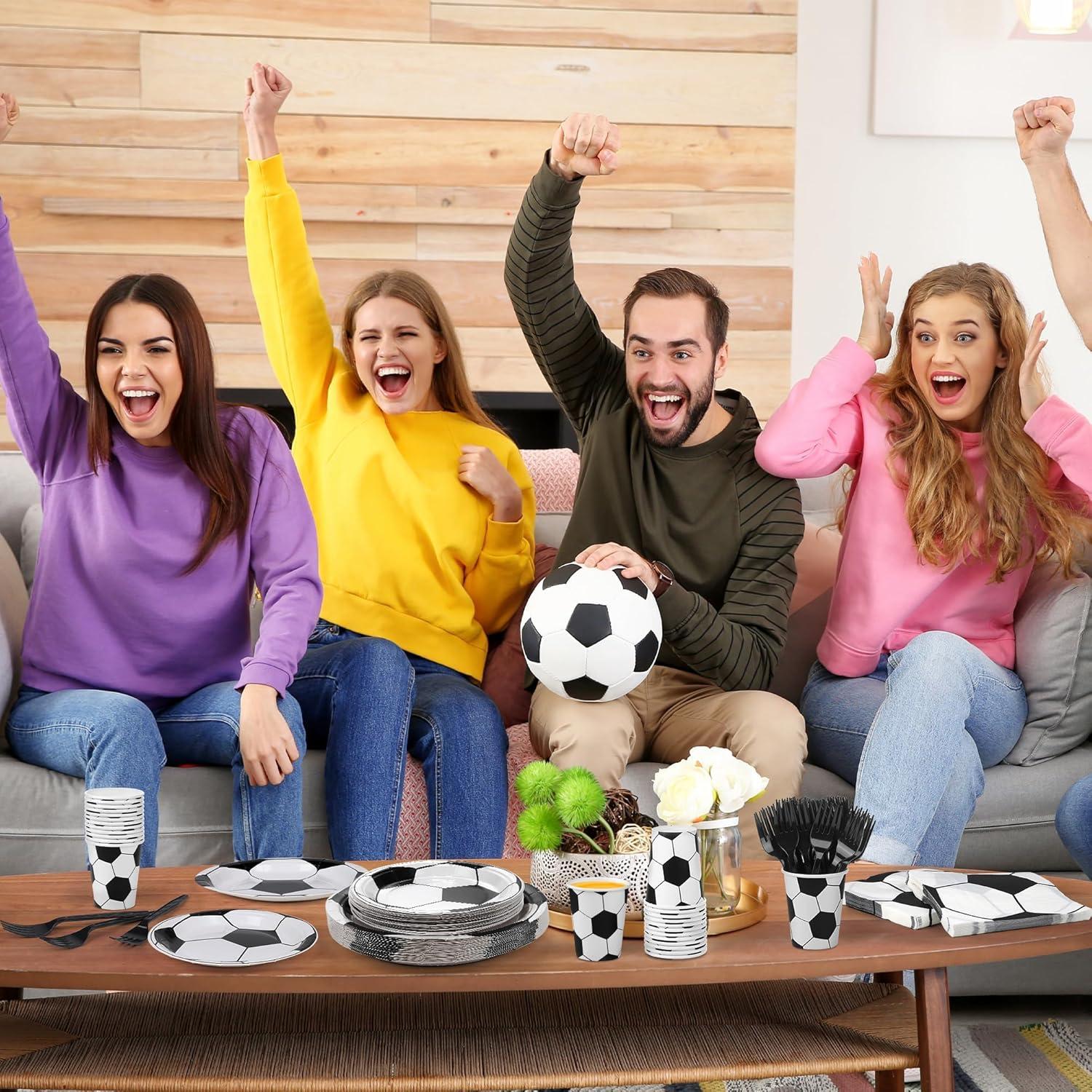 Juego de Fiesta de Fútbol 144 Piezas Kochorie Utensilios