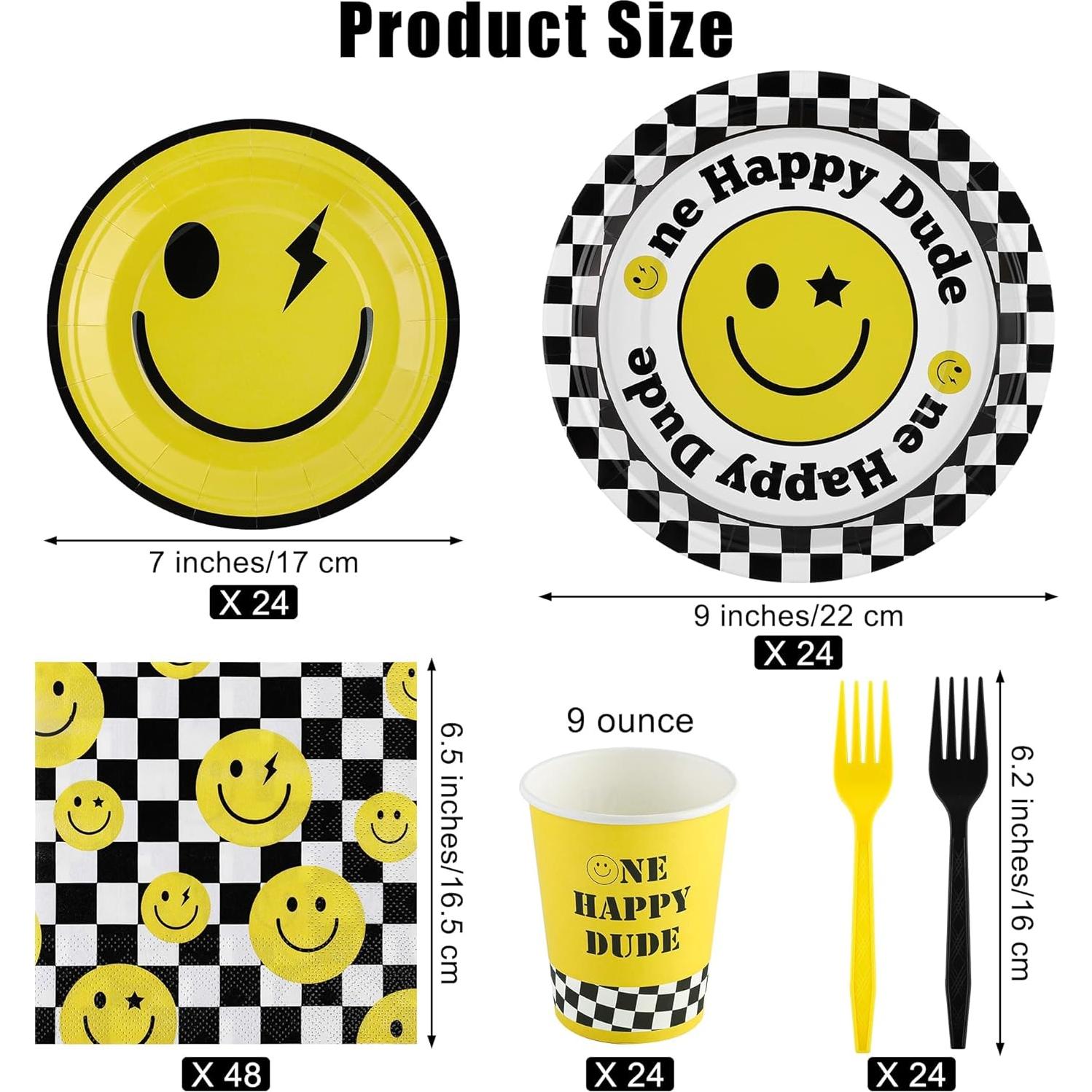 Juego de Vajilla 144 Piezas Kochorie Fiesta Carita Sonriente