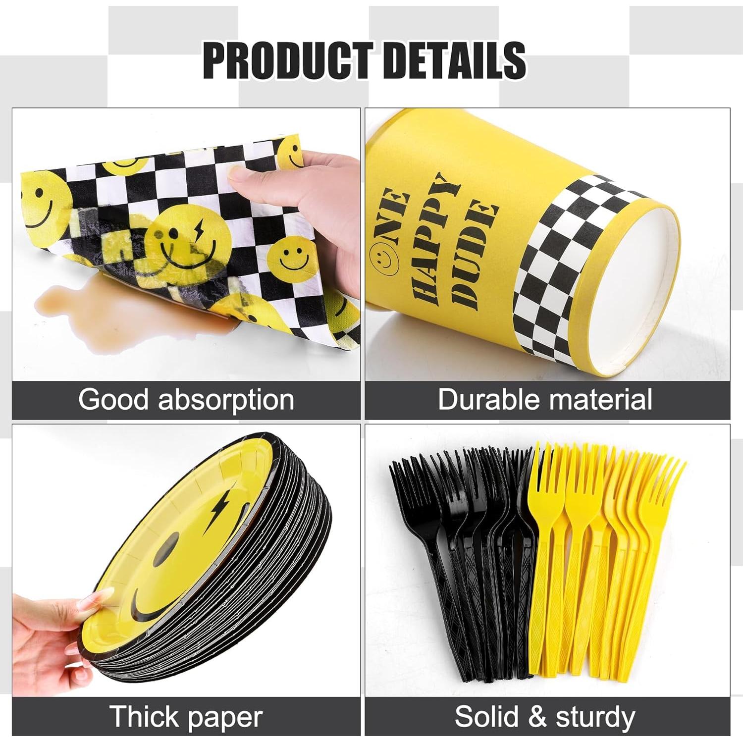 Juego de Vajilla 144 Piezas Kochorie Fiesta Carita Sonriente