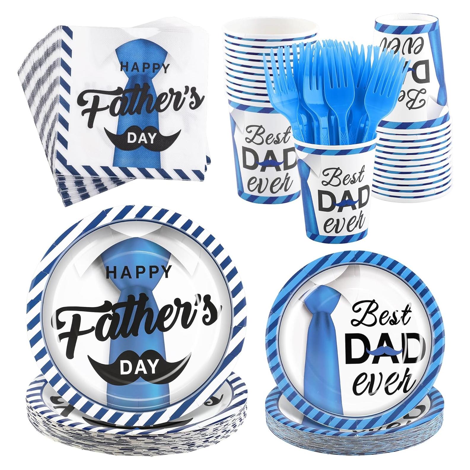 Juego de Vajilla Desechable 144 Piezas Día del Padre Kochorie