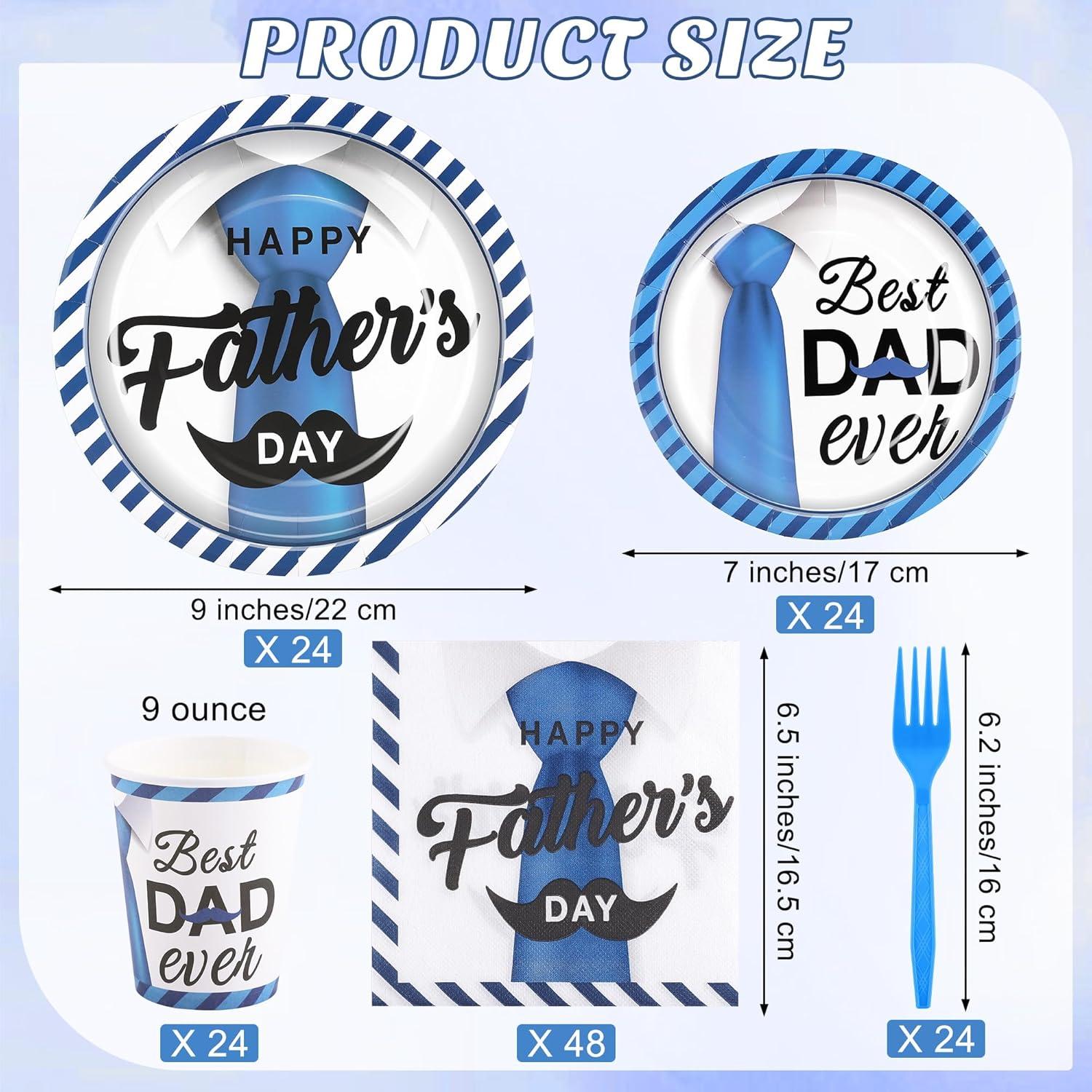 Juego de Vajilla Desechable 144 Piezas Día del Padre Kochorie