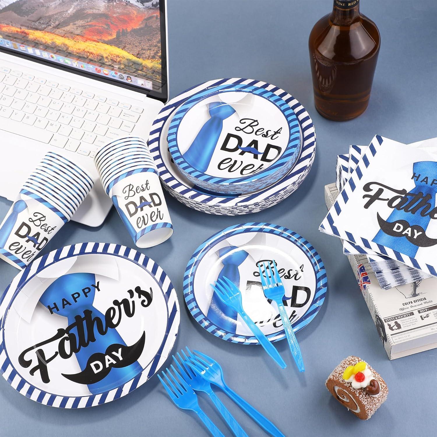 Juego de Vajilla Desechable 144 Piezas Día del Padre Kochorie