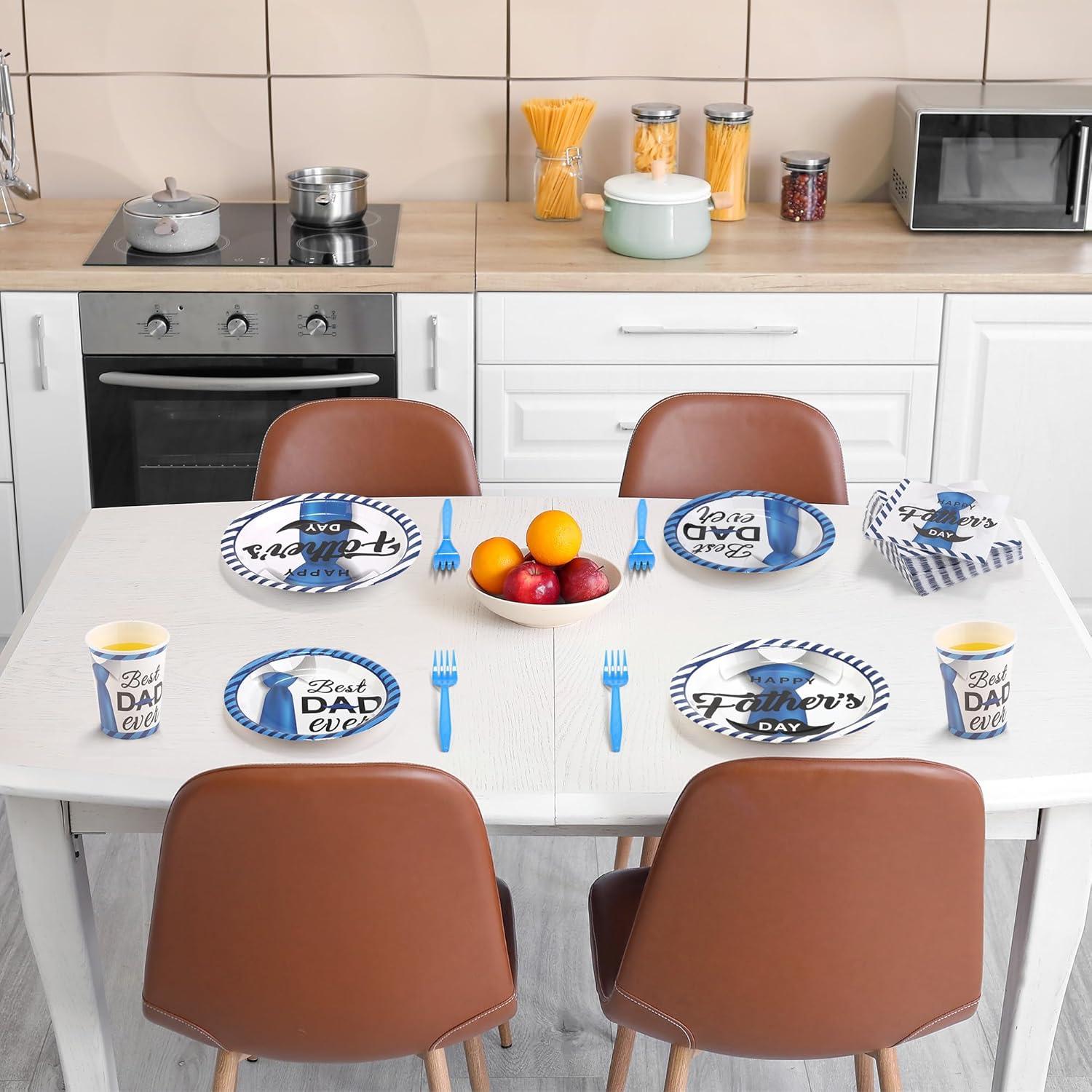 Juego de Vajilla Desechable 144 Piezas Día del Padre Kochorie