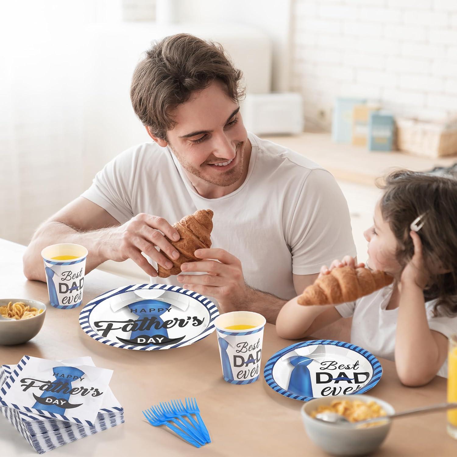 Juego de Vajilla Desechable 144 Piezas Día del Padre Kochorie