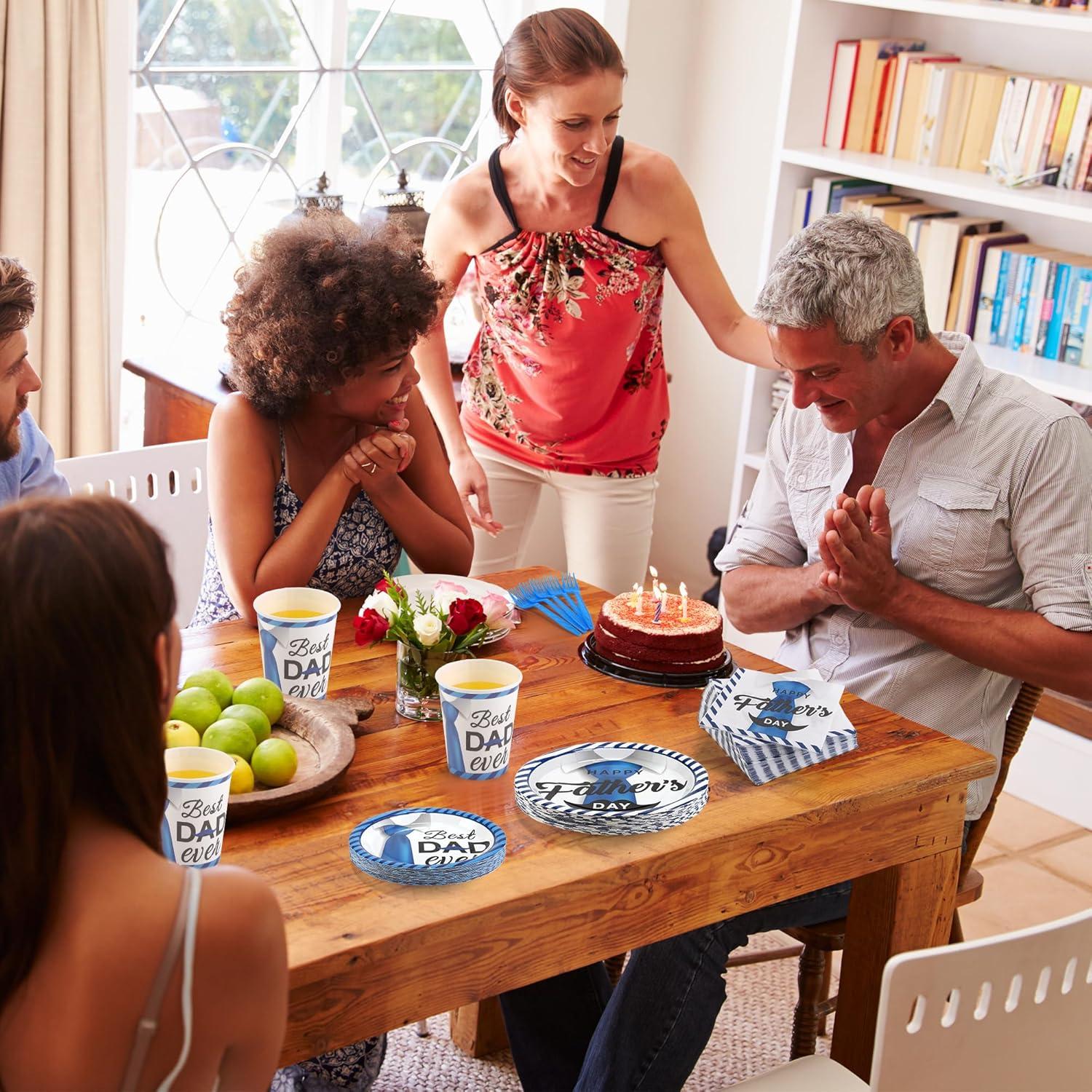 Juego de Vajilla Desechable 144 Piezas Día del Padre Kochorie