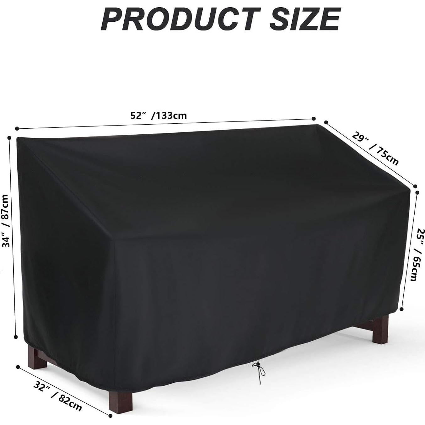 Cubierta para banco de jardín Hengme 133x82x87 cm impermeable