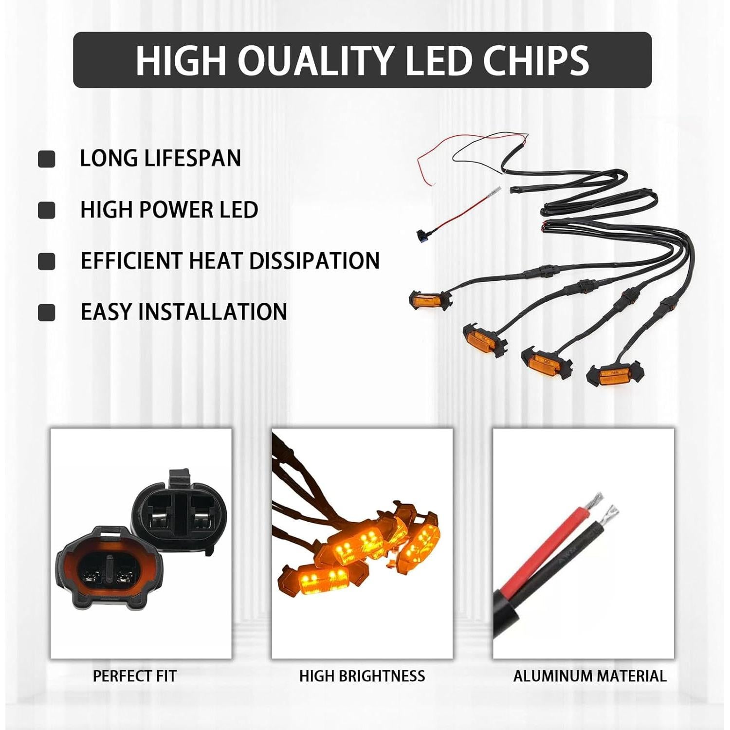 4 Luces LED Ámbar para Parrilla Toyota Tacoma TRD PRO 2016-2019