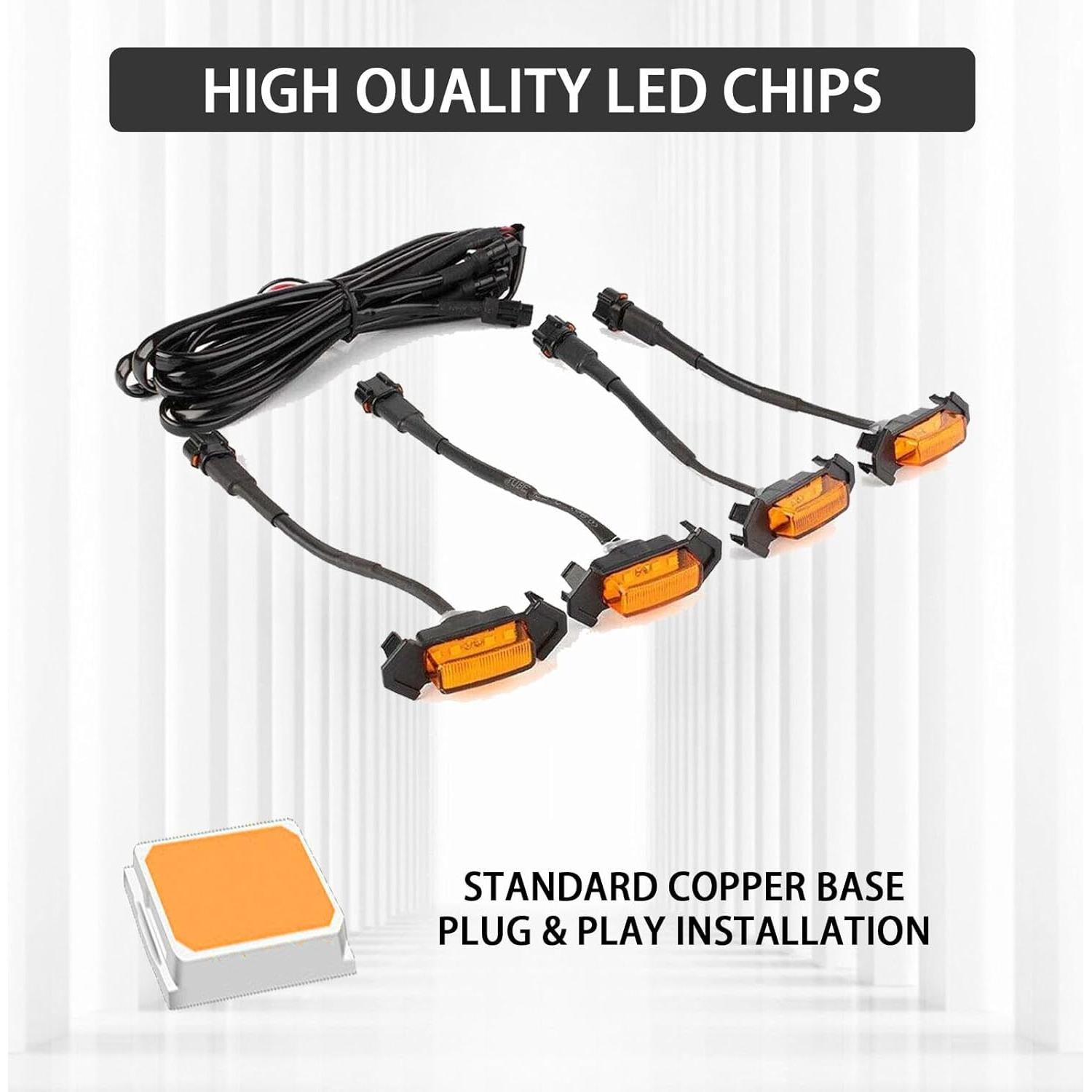 4 Luces LED Ámbar para Parrilla Toyota Tacoma TRD PRO 2016-2019