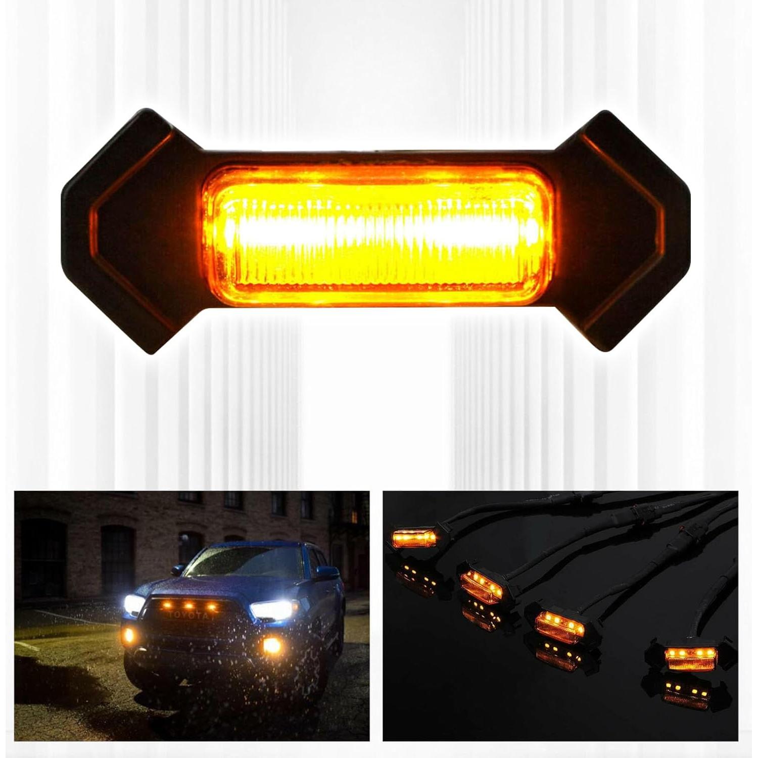 4 Luces LED Ámbar para Parrilla Toyota Tacoma TRD PRO 2016-2019