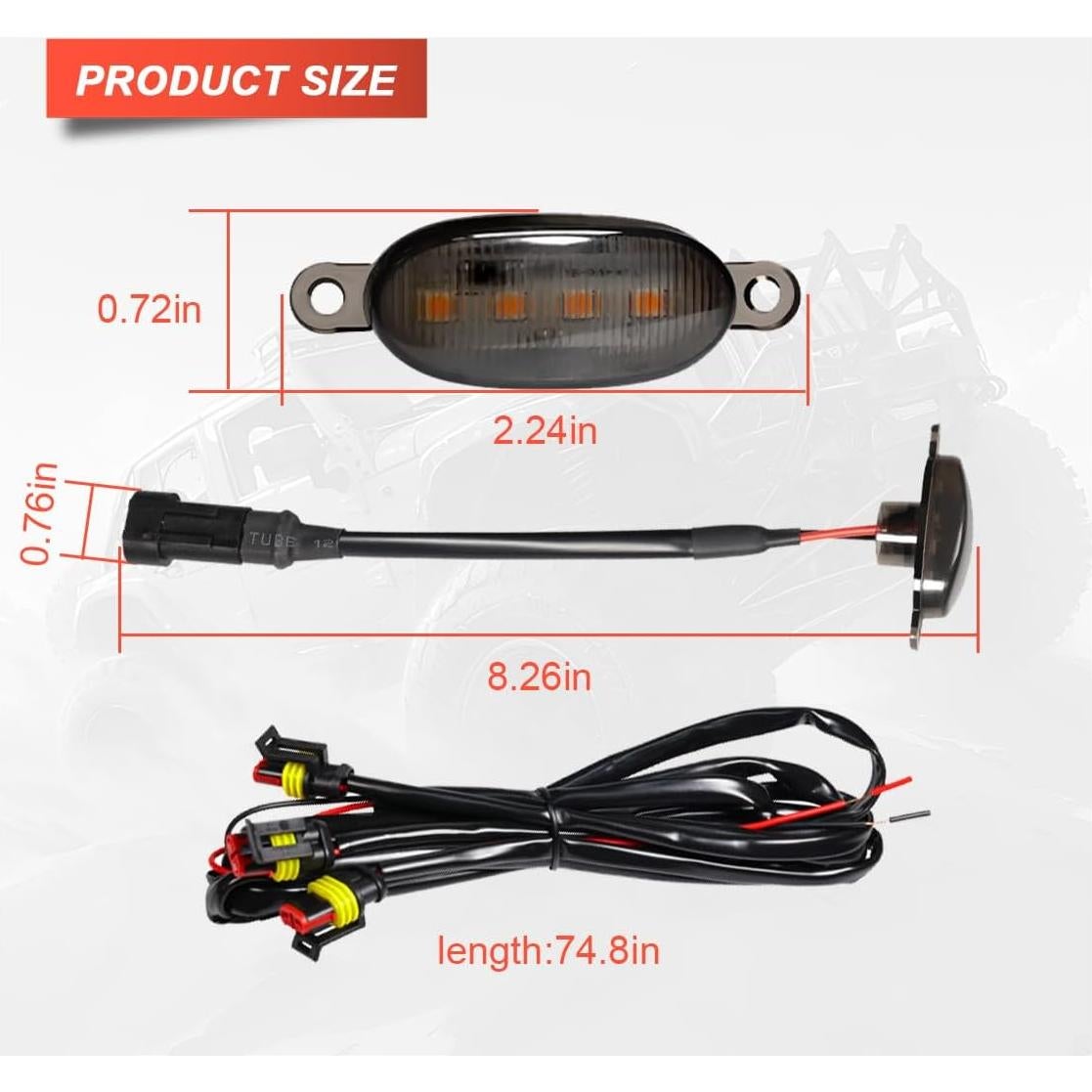 Luces LED de Parrilla UHANBUT Amarillo para Automóvil 21x5.7cm