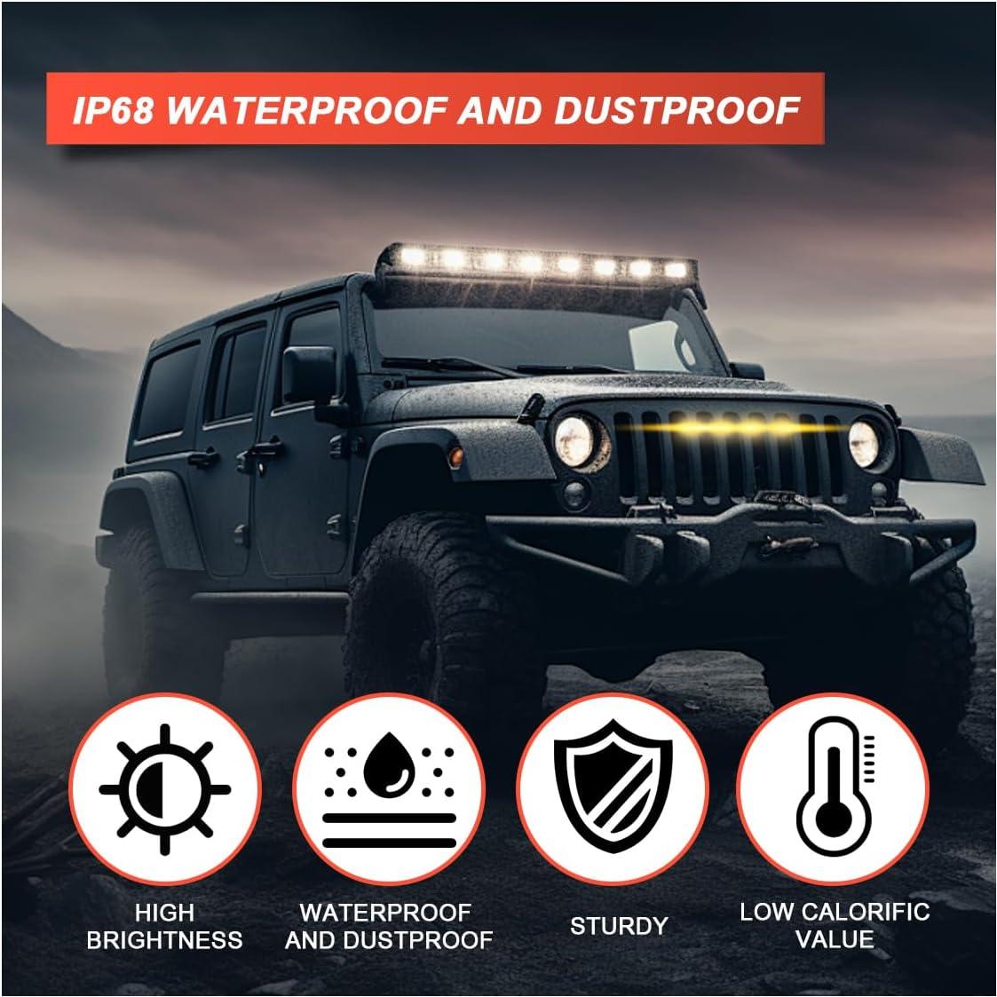 Luces LED de Parrilla UHANBUT Amarillo para Automóvil 21x5.7cm