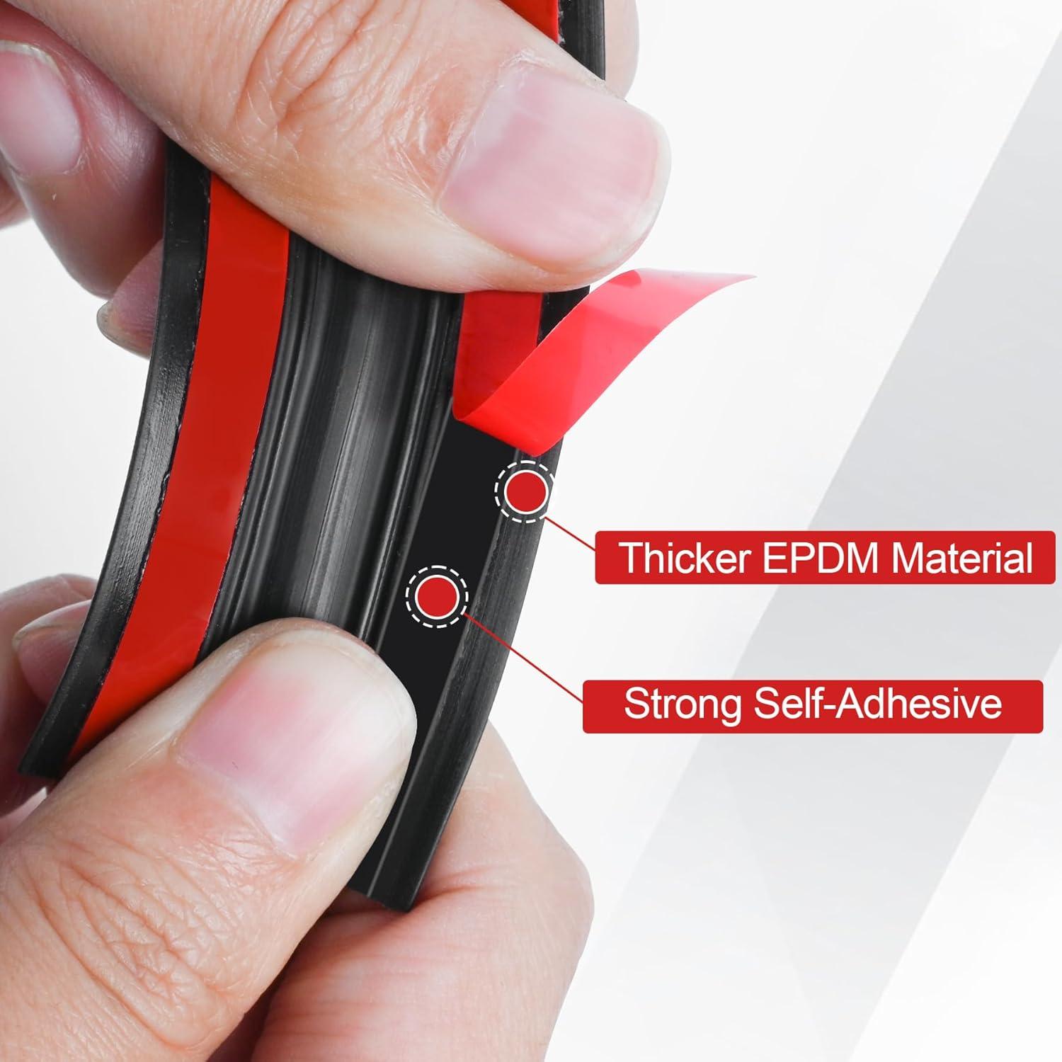 Protector de Bisel de Goma ToLanbbt 1.6mm x 3m Autoadhesivo Negro