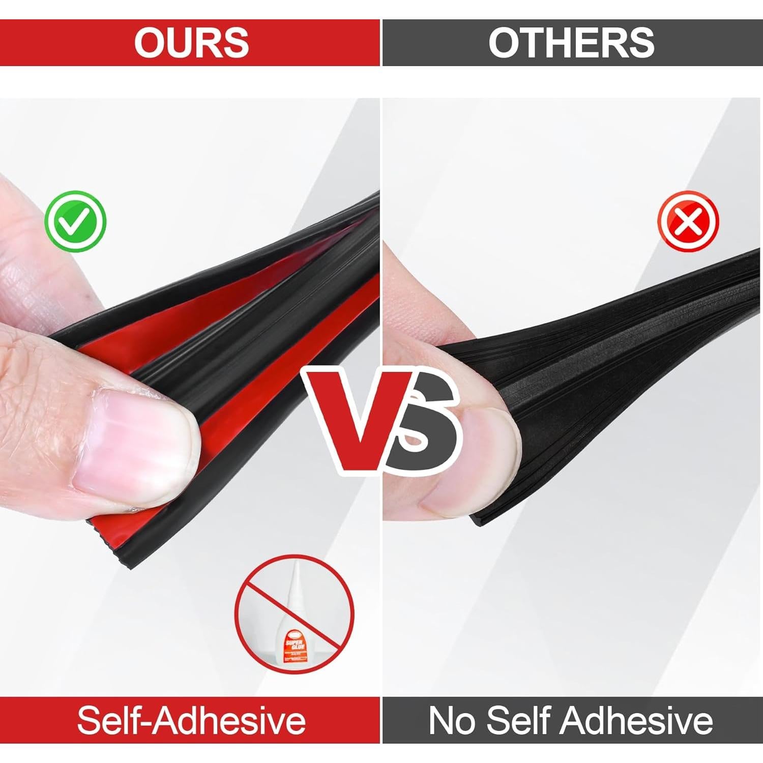 Protector de Bisel de Goma ToLanbbt 1.6mm x 3m Autoadhesivo Negro