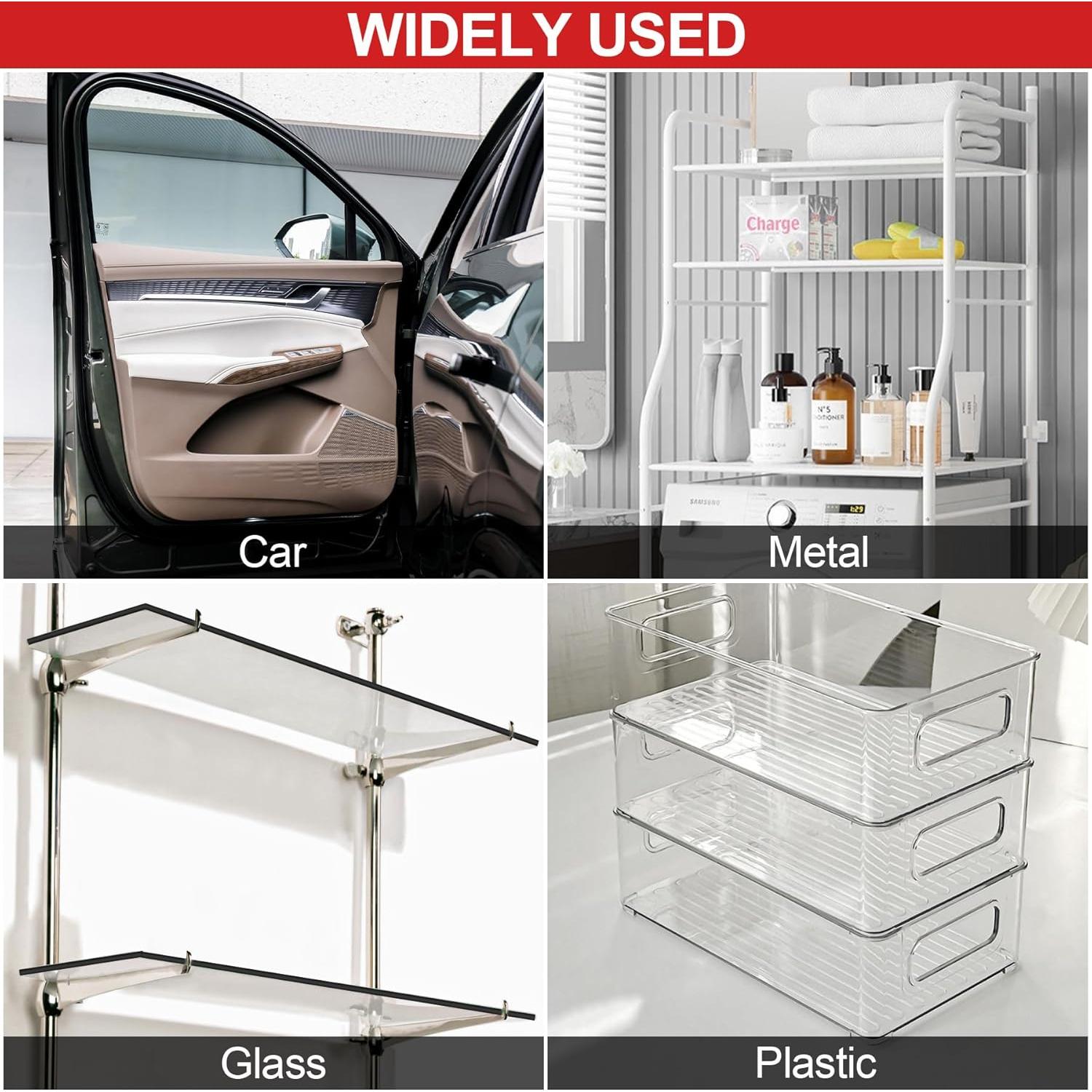 Protector de Bisel de Goma ToLanbbt 1.6mm x 3m Autoadhesivo Negro