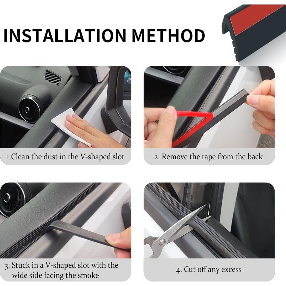 Tira de Sellado de Ventana de Coche Figpade 4m Negro